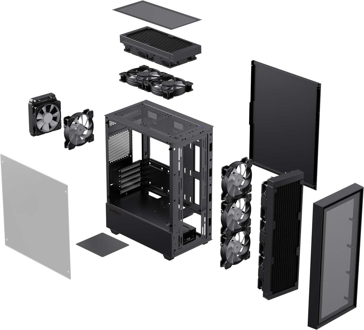 Open Box: GAMEMAX Storm WH Black Micro-ATX Gaming Case-Pre-installed 1x ...