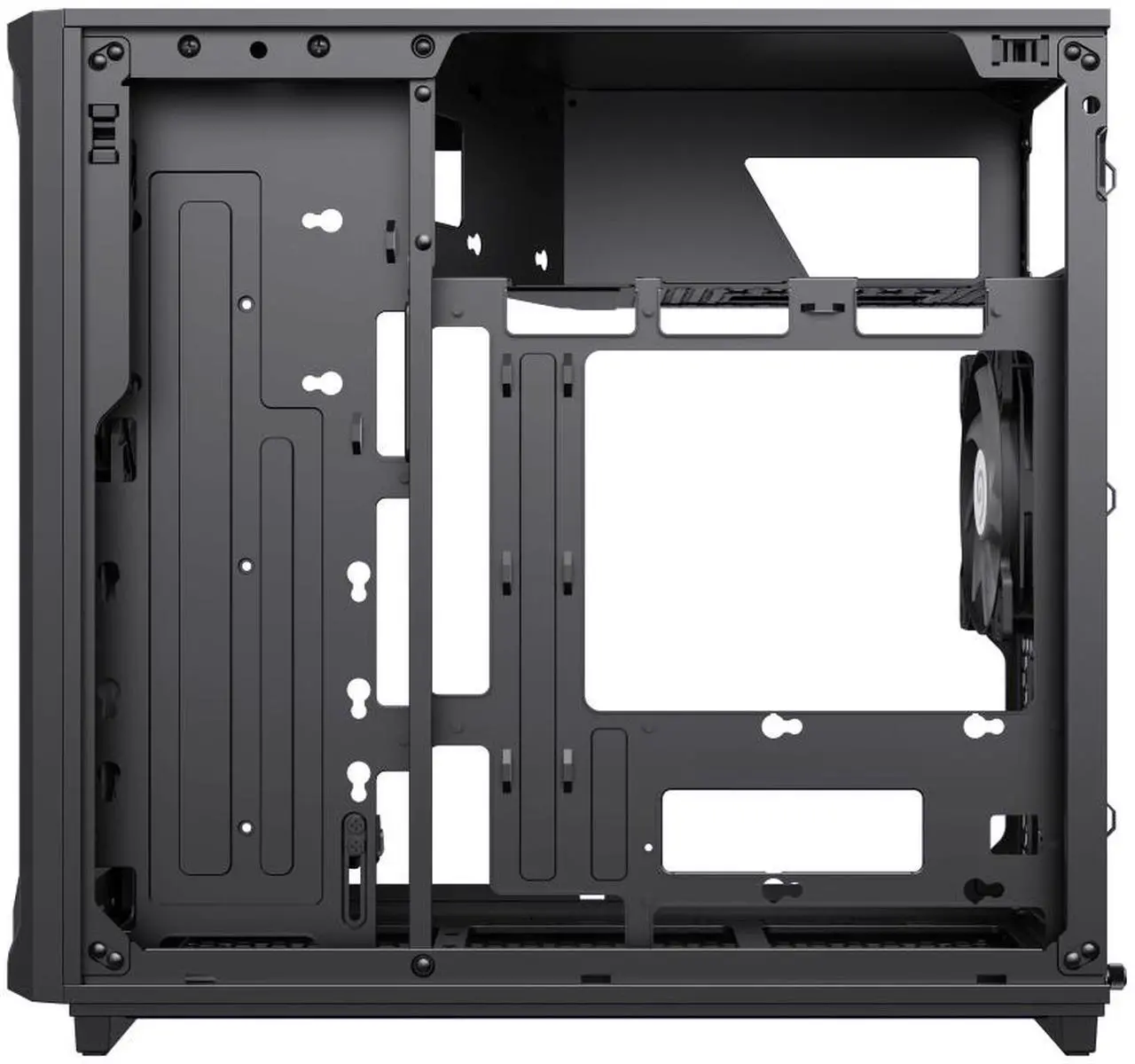 Alt view image 11 of 13 - GAMEMAX F35 BW Black USB3.0 /Type C Micro-ATX Gaming PC Tempered Glass Computer Case, Pre-installed 3x ARGB Fan