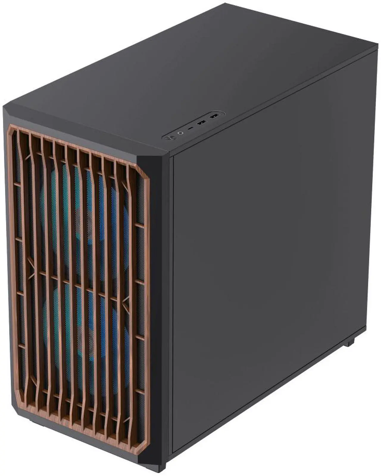 Alt view image 6 of 13 - GAMEMAX F35 BW Black USB3.0 /Type C Micro-ATX Gaming PC Tempered Glass Computer Case, Pre-installed 3x ARGB Fan