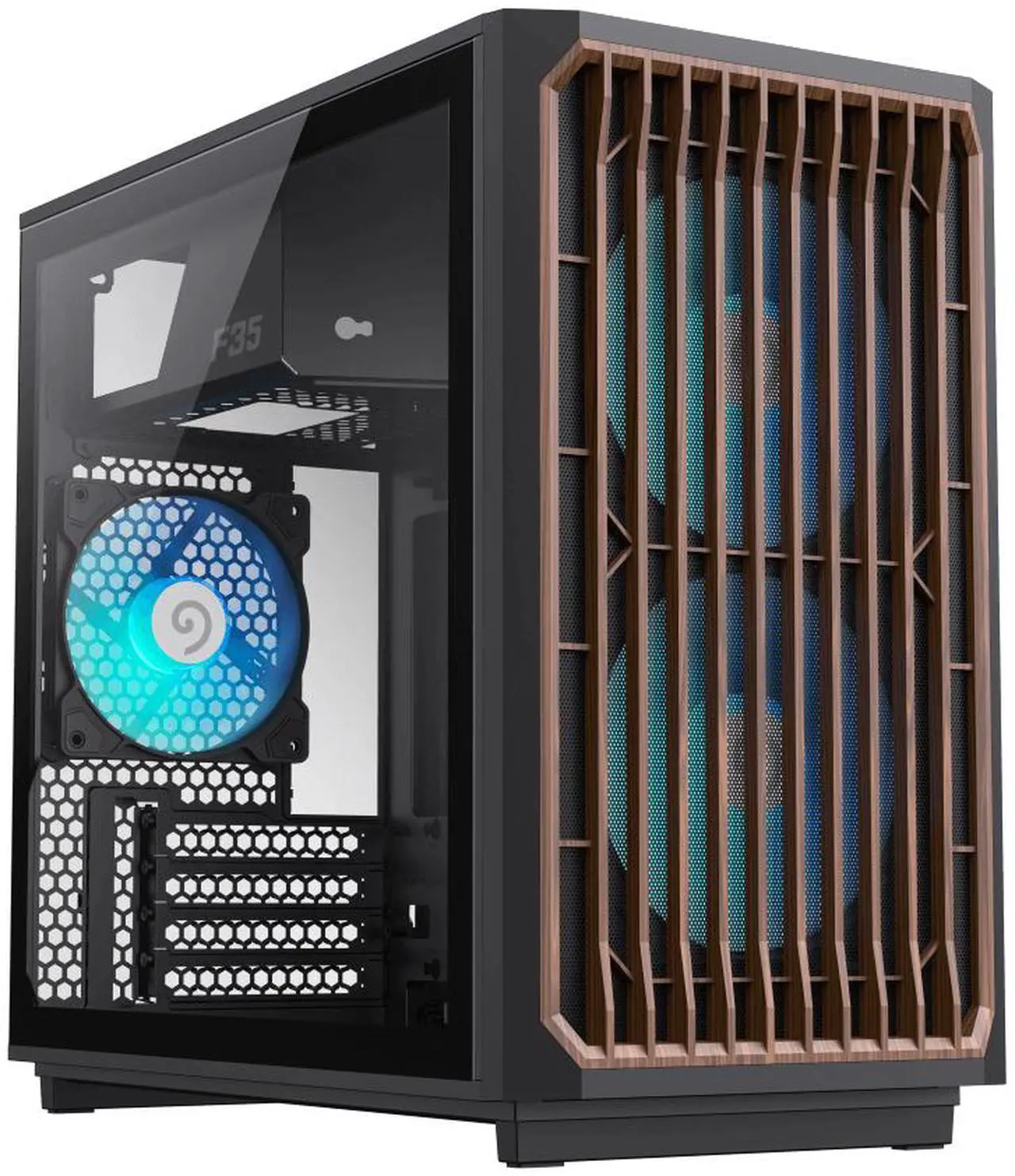Alt view image 3 of 13 - GAMEMAX F35 BW Black USB3.0 /Type C Micro-ATX Gaming PC Tempered Glass Computer Case, Pre-installed 3x ARGB Fan