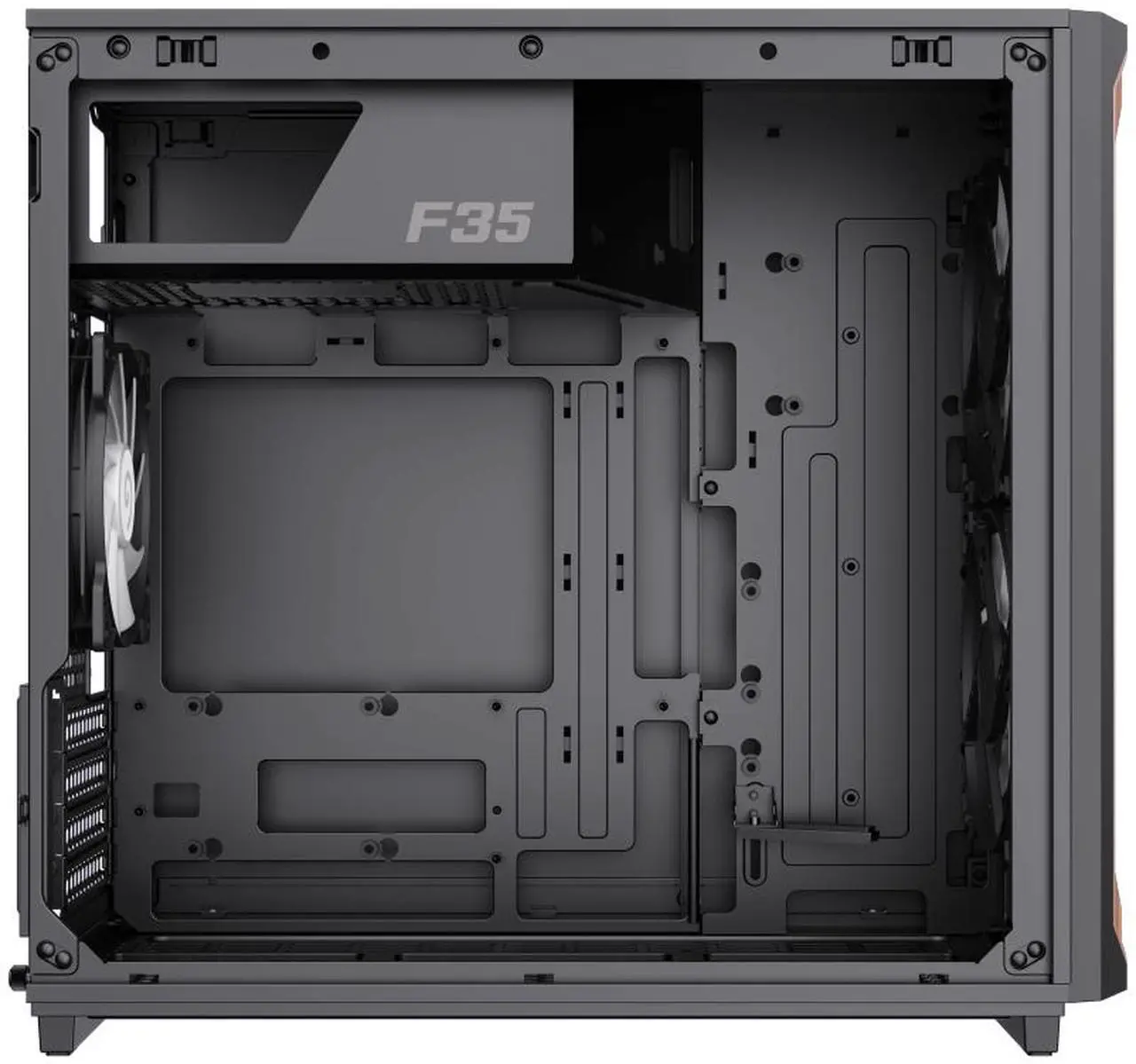 Alt view image 8 of 13 - GAMEMAX F35 BW Black USB3.0 /Type C Micro-ATX Gaming PC Tempered Glass Computer Case, Pre-installed 3x ARGB Fan