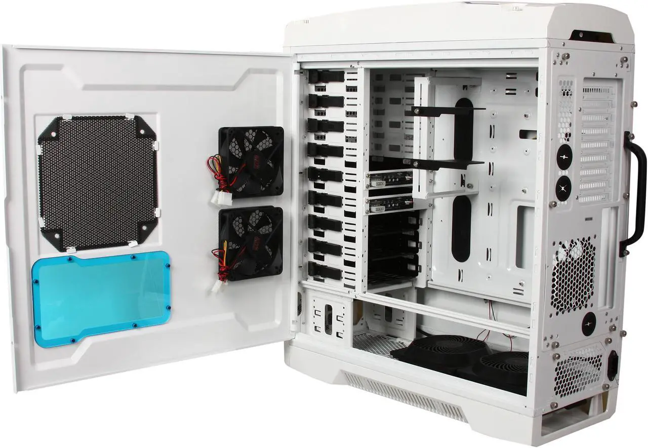 Alt view image 6 of 11 - AZZA Genesis 9000 CSAZ-9000W White 0.8mm SECC ATX Full Tower Computer Case