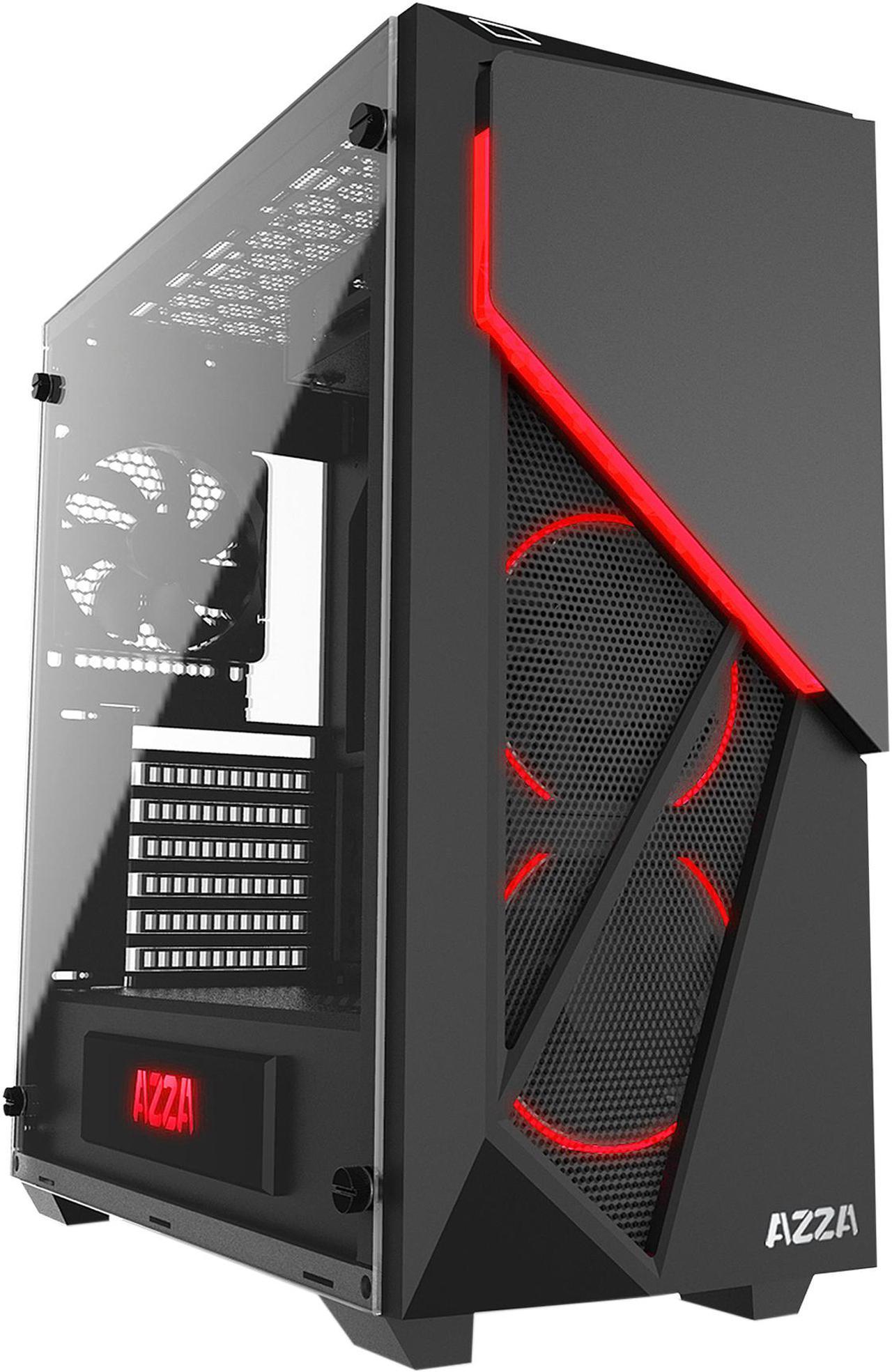 AZZA CSAZ-310 Inferno 310 Black ATX Mid Tower Computer Case with 2x HURRICANE RGB Fan