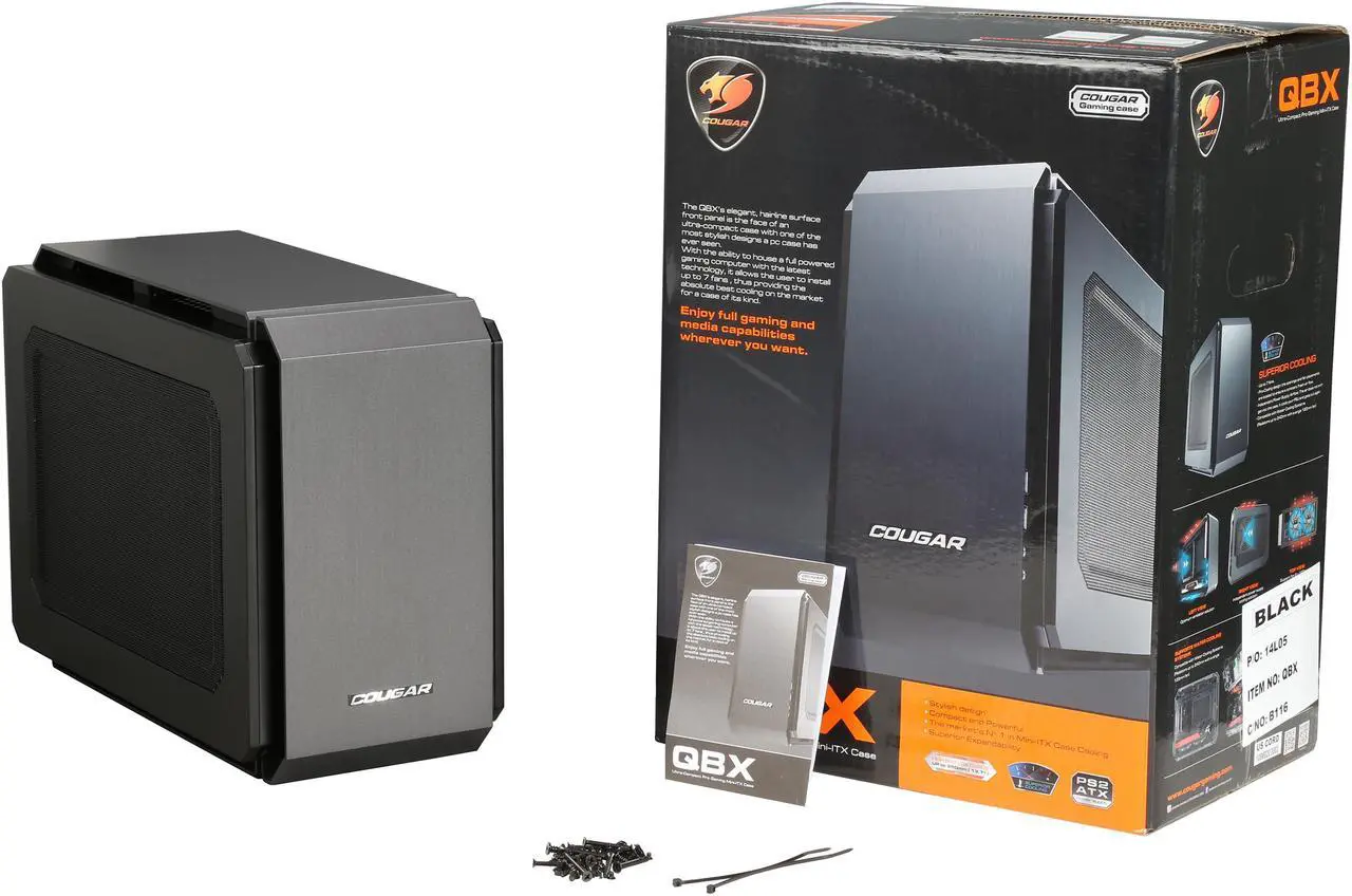 Alt view image 10 of 11 - COUGAR QBX Black Steel Mini-ITX Ultra-Compact Pro Gaming Case