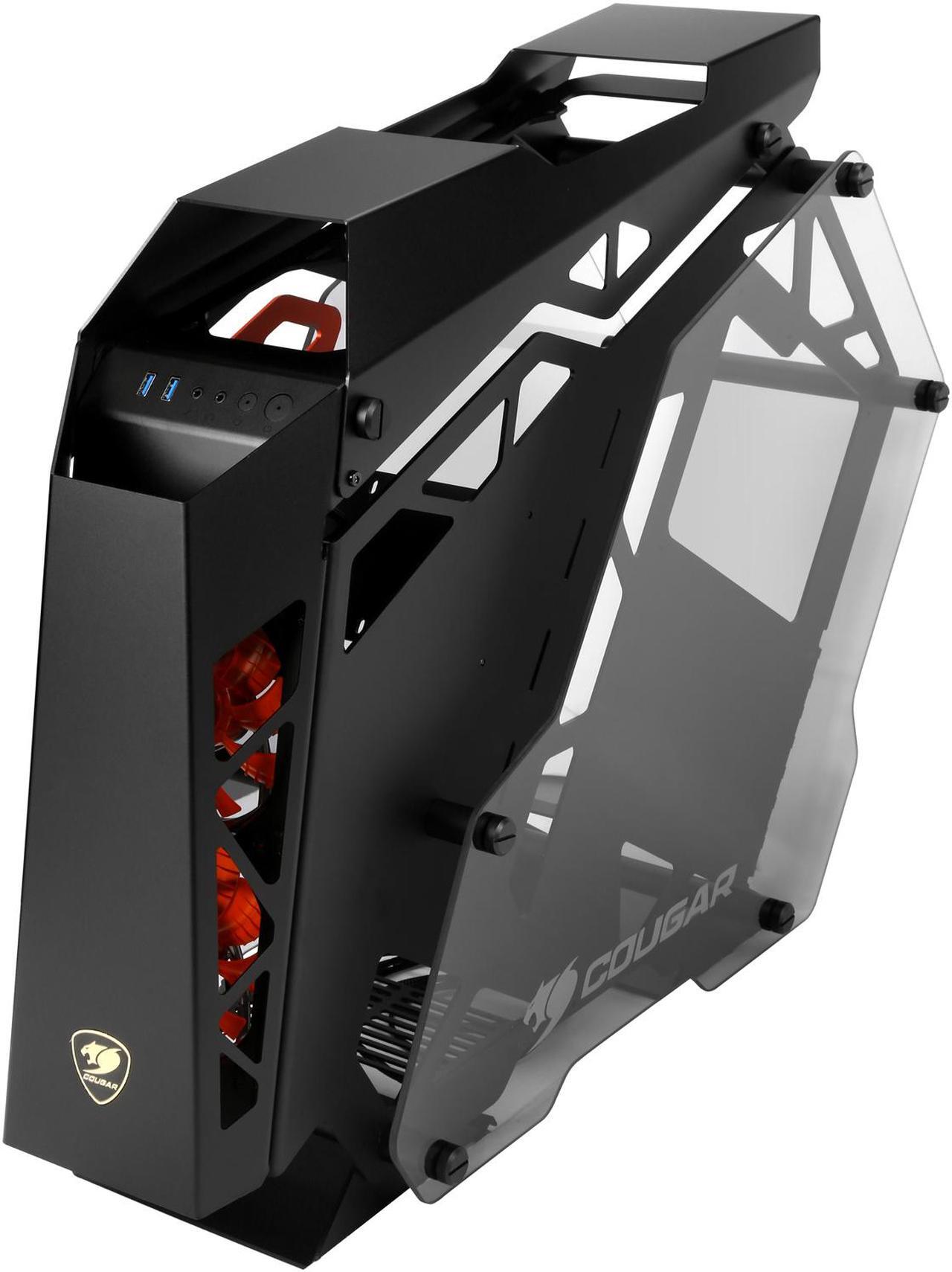 Alt view image 3 of 8 - COUGAR Conquer Aluminum Alloy ATX Mid Tower Aluminum Frame Tempered Glass Gaming Case with LED Fan