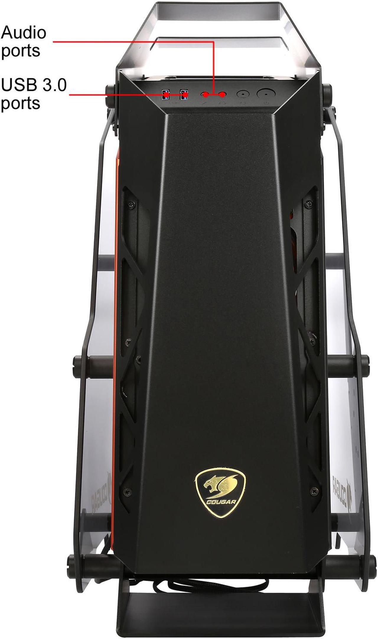 Alt view image 2 of 8 - COUGAR Conquer Aluminum Alloy ATX Mid Tower Aluminum Frame Tempered Glass Gaming Case with LED Fan