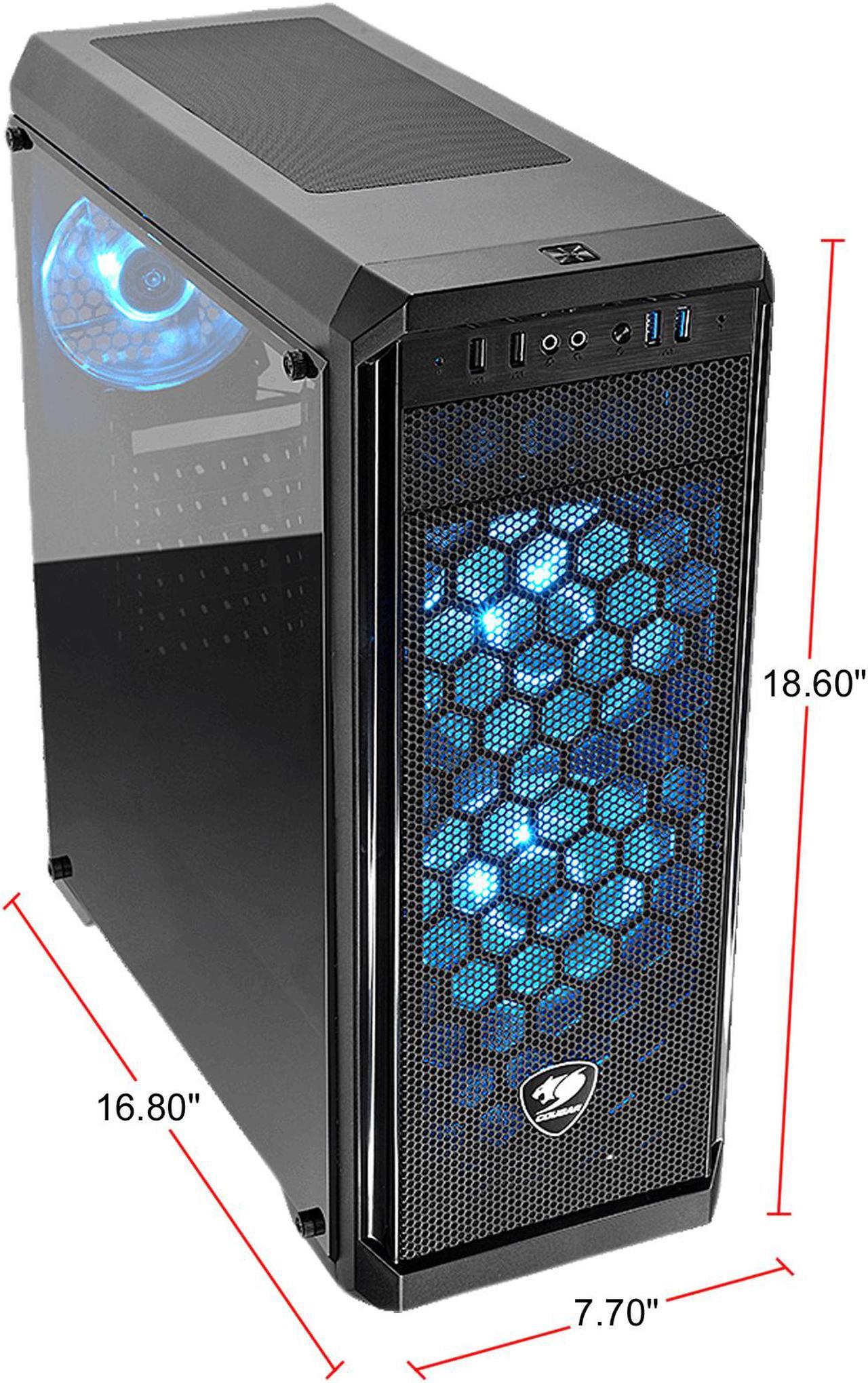 Alt view image 6 of 14 - COUGAR MX330-G Air Black Steel / Tempered Glass ATX Mid Tower Computer Case