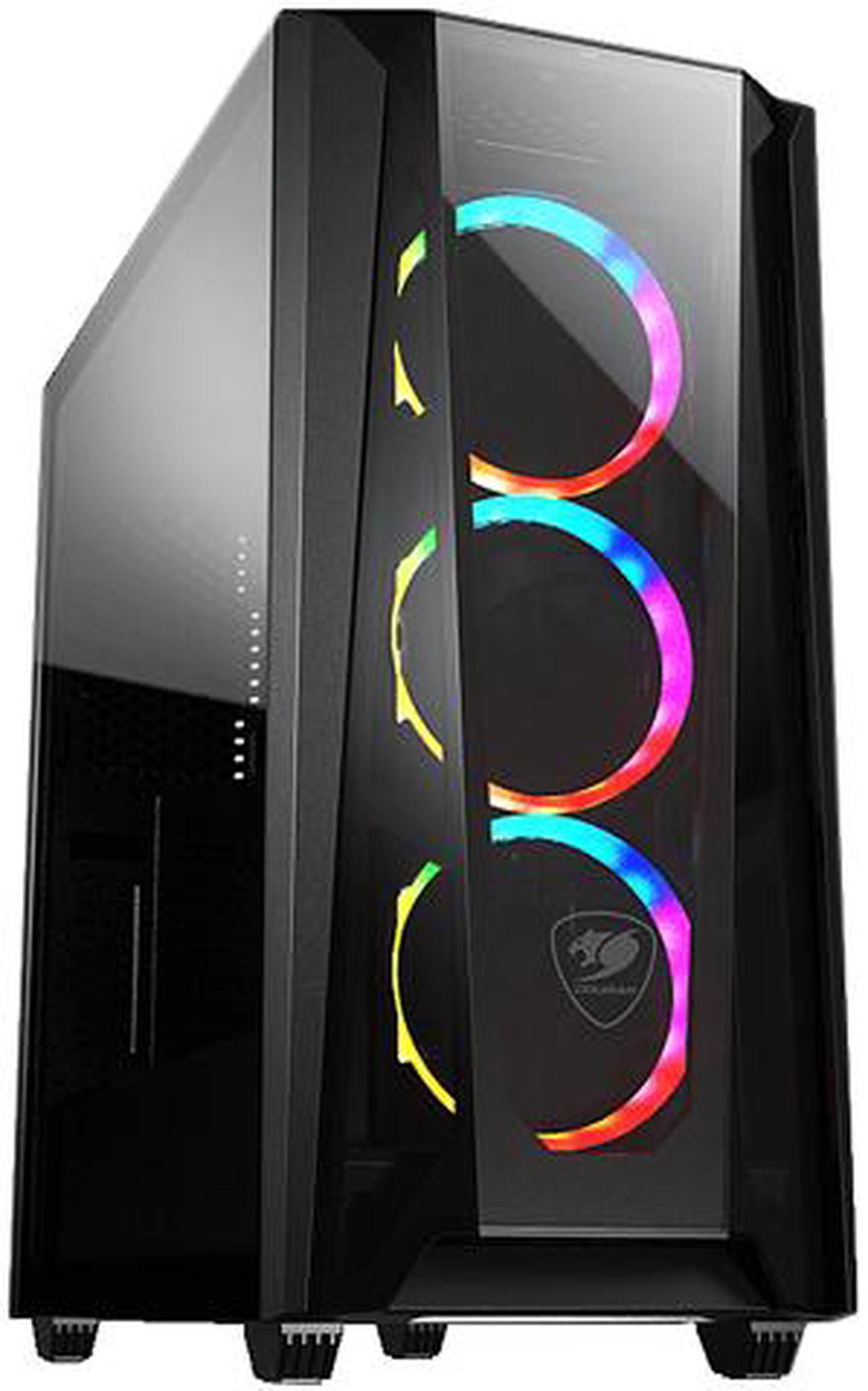 COUGAR MX660 T RGB Black Steel / Plastic / Tempered Glass ATX Mid Tower Computer Case with Transparent Front Panel and Clear Tempered Glass Left Panel