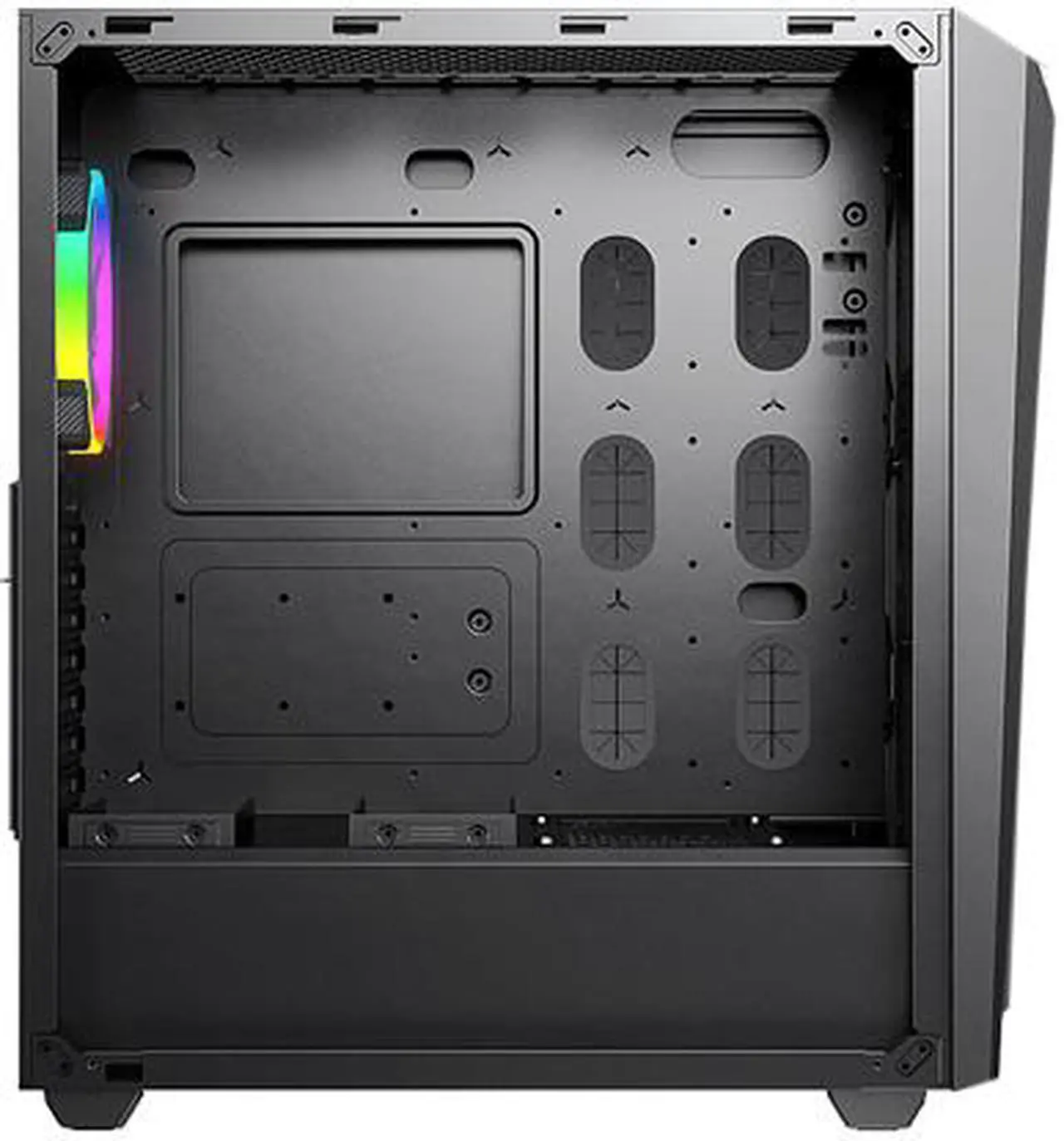 Alt view image 4 of 10 - COUGAR MX660 Iron RGB-Dark Dark Black Steel / Plastic / Tempered Glass ATX Mid Tower Computer Case with Iron Front Panel and Clear Tempered Glass Left Panel