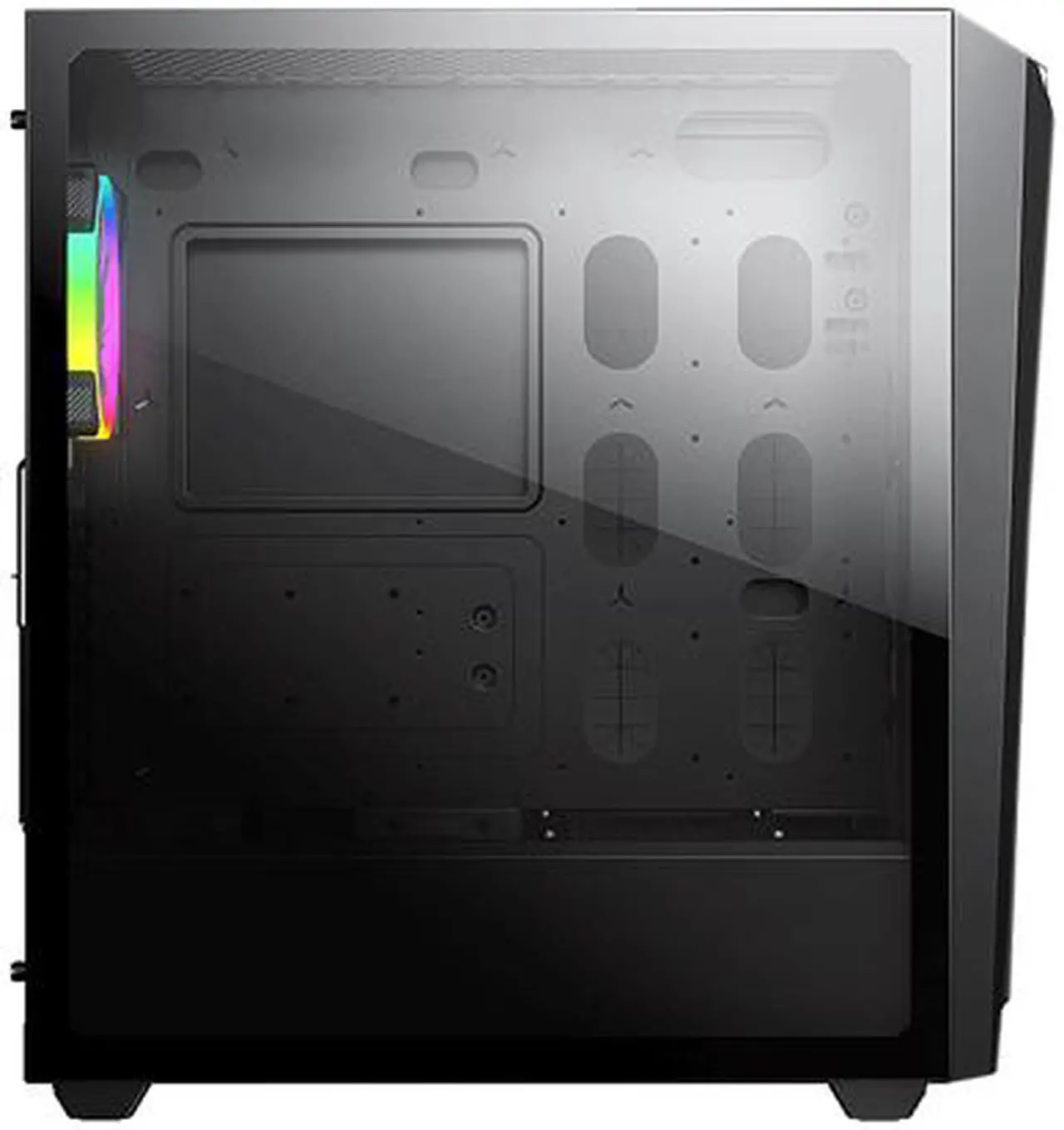 Alt view image 6 of 10 - COUGAR MX660 Iron RGB-Dark Dark Black Steel / Plastic / Tempered Glass ATX Mid Tower Computer Case with Iron Front Panel and Clear Tempered Glass Left Panel