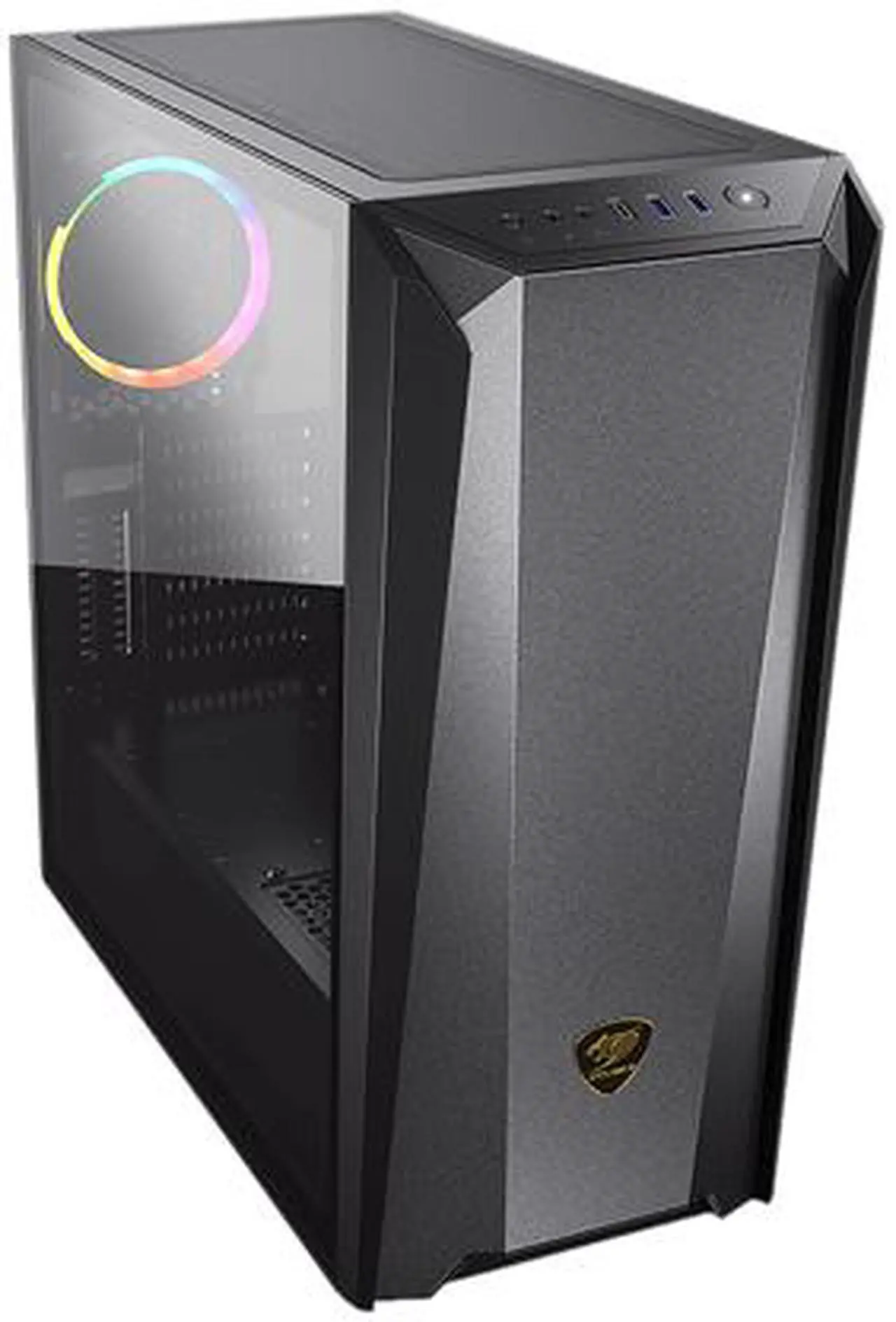 Alt view image 8 of 10 - COUGAR MX660 Iron RGB-Dark Dark Black Steel / Plastic / Tempered Glass ATX Mid Tower Computer Case with Iron Front Panel and Clear Tempered Glass Left Panel