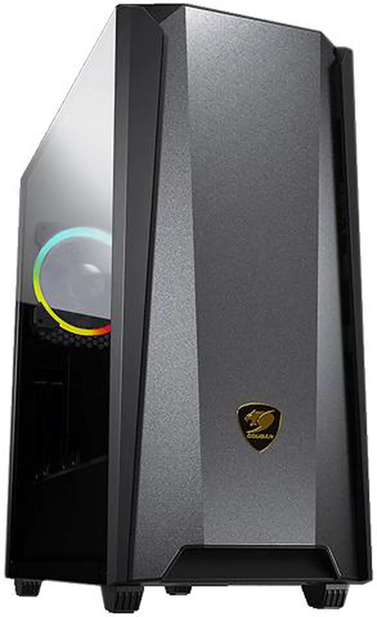 Main image of COUGAR MX660 Iron RGB-Dark Dark Black Steel / Plastic / Tempered Glass ATX Mid Tower Computer Case with Iron Front Panel and Clear Tempered Glass Left Panel