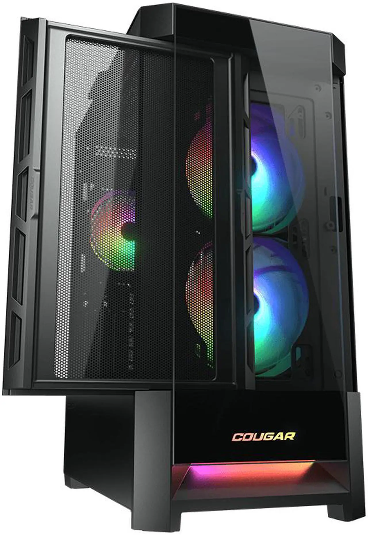 Alt view image 2 of 9 - Cougar Duoface RGB Black Mid Tower Computer Cases with Glass and Mesh Front Panels included