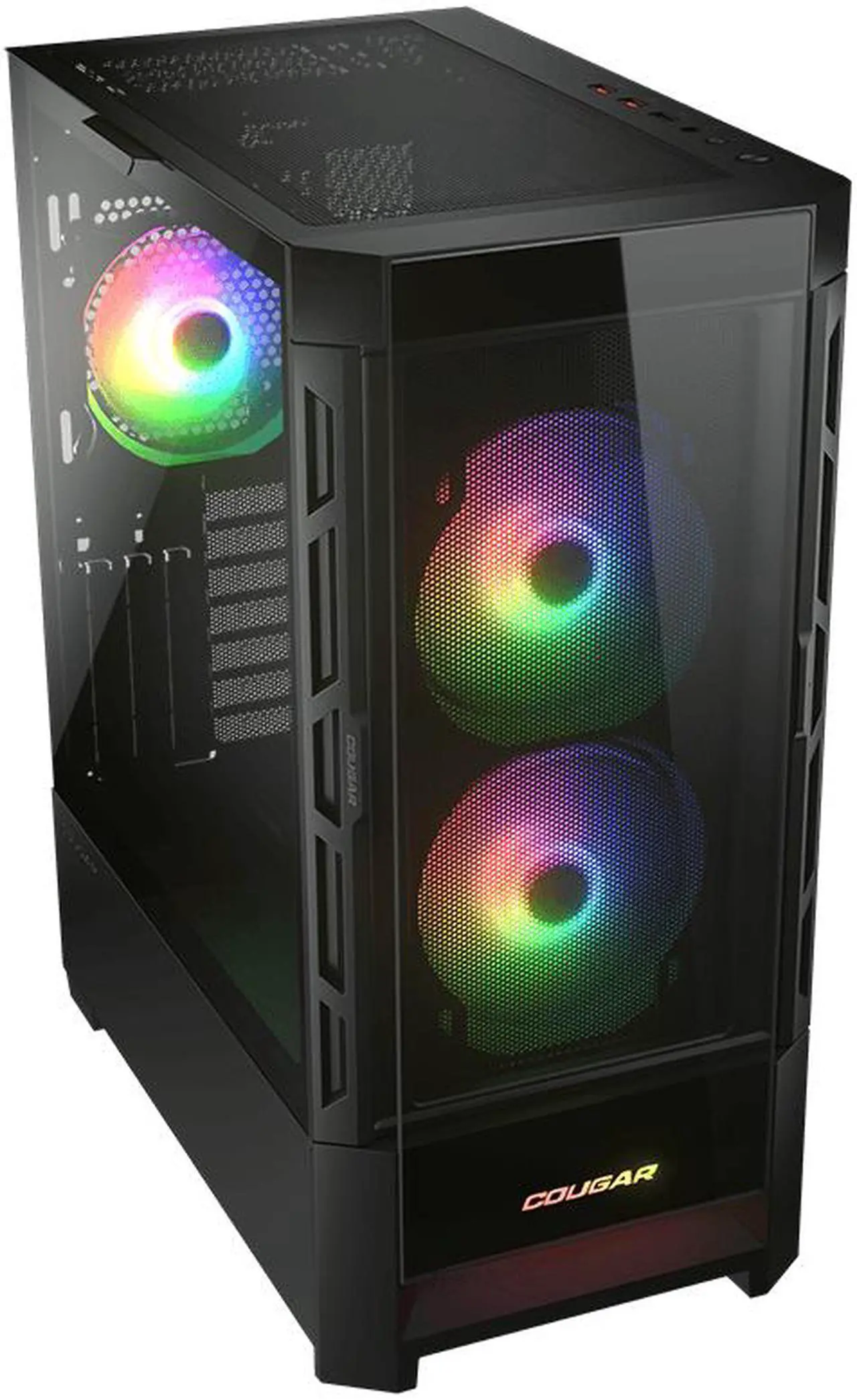 Alt view image 3 of 9 - Cougar Duoface RGB Black Mid Tower Computer Cases with Glass and Mesh Front Panels included