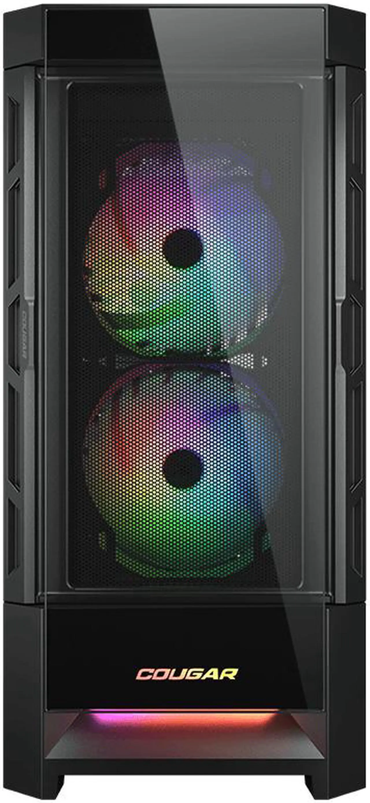 Alt view image 4 of 9 - Cougar Duoface RGB Black Mid Tower Computer Cases with Glass and Mesh Front Panels included
