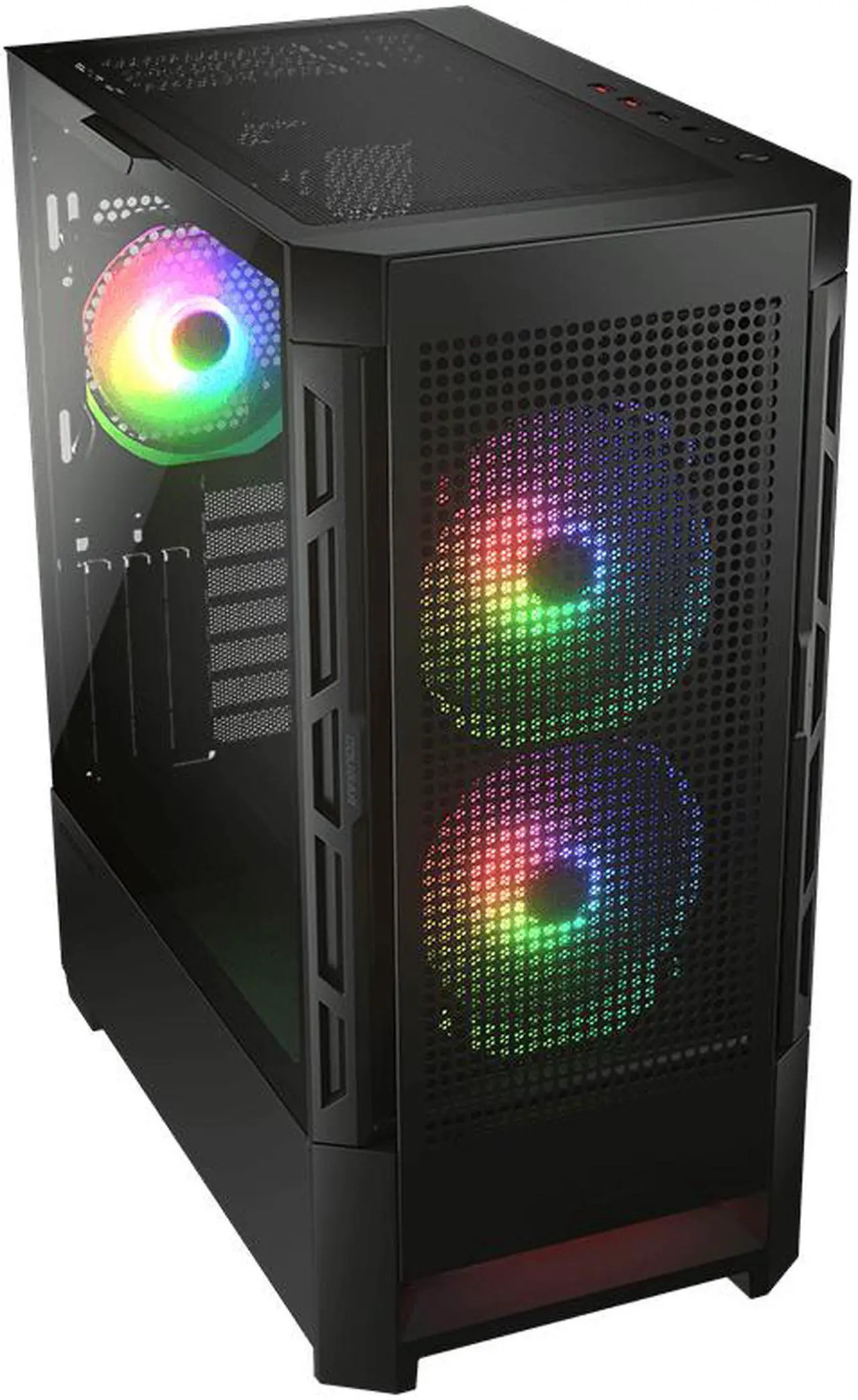 Alt view image 8 of 9 - Cougar Duoface RGB Black Mid Tower Computer Cases with Glass and Mesh Front Panels included