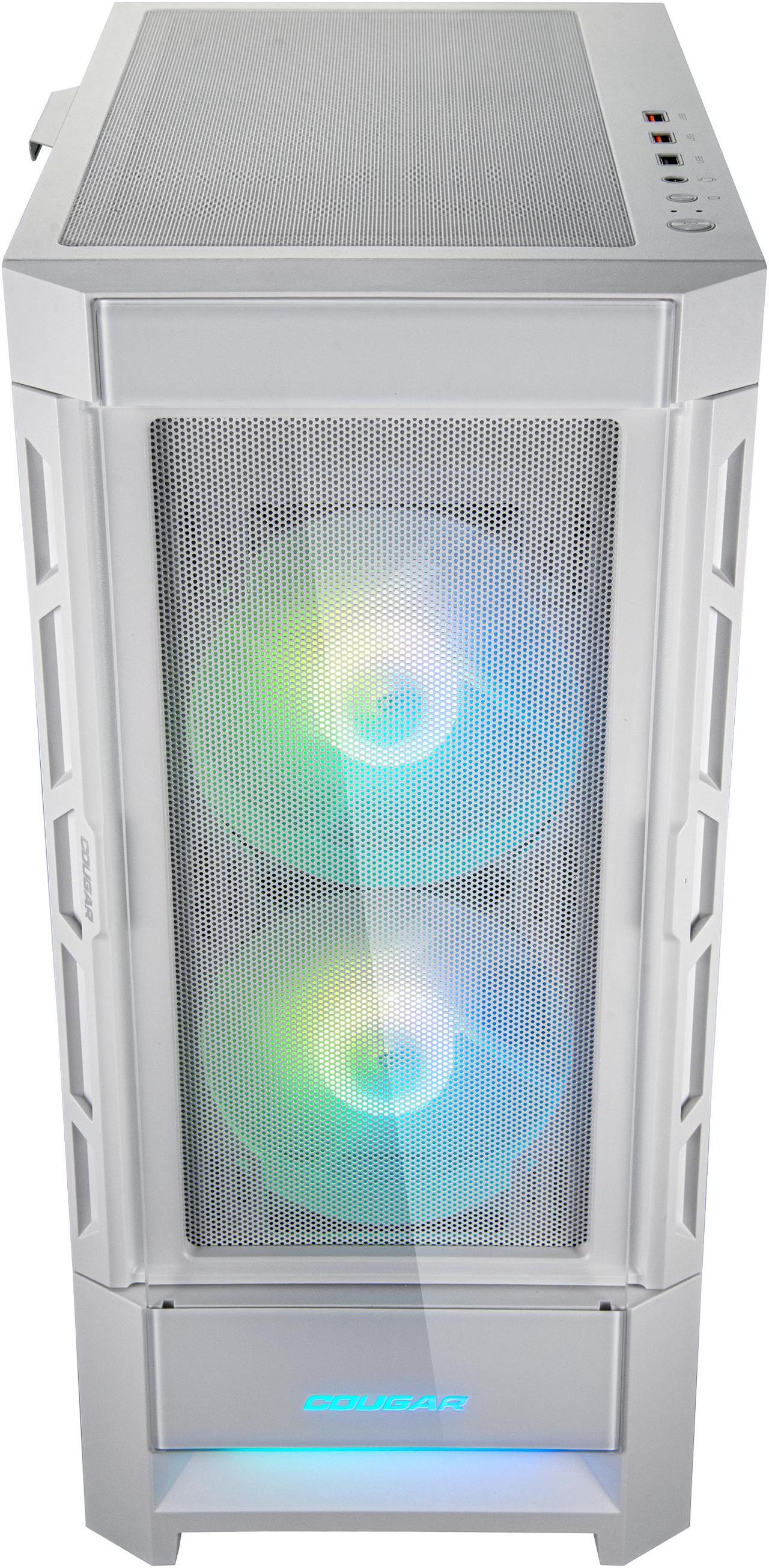 Alt view image 3 of 8 - Cougar Duoface RGB White Mid Tower Computer Cases with Glass and Mesh Front Panels included, CGR-5ZD1W-RGB