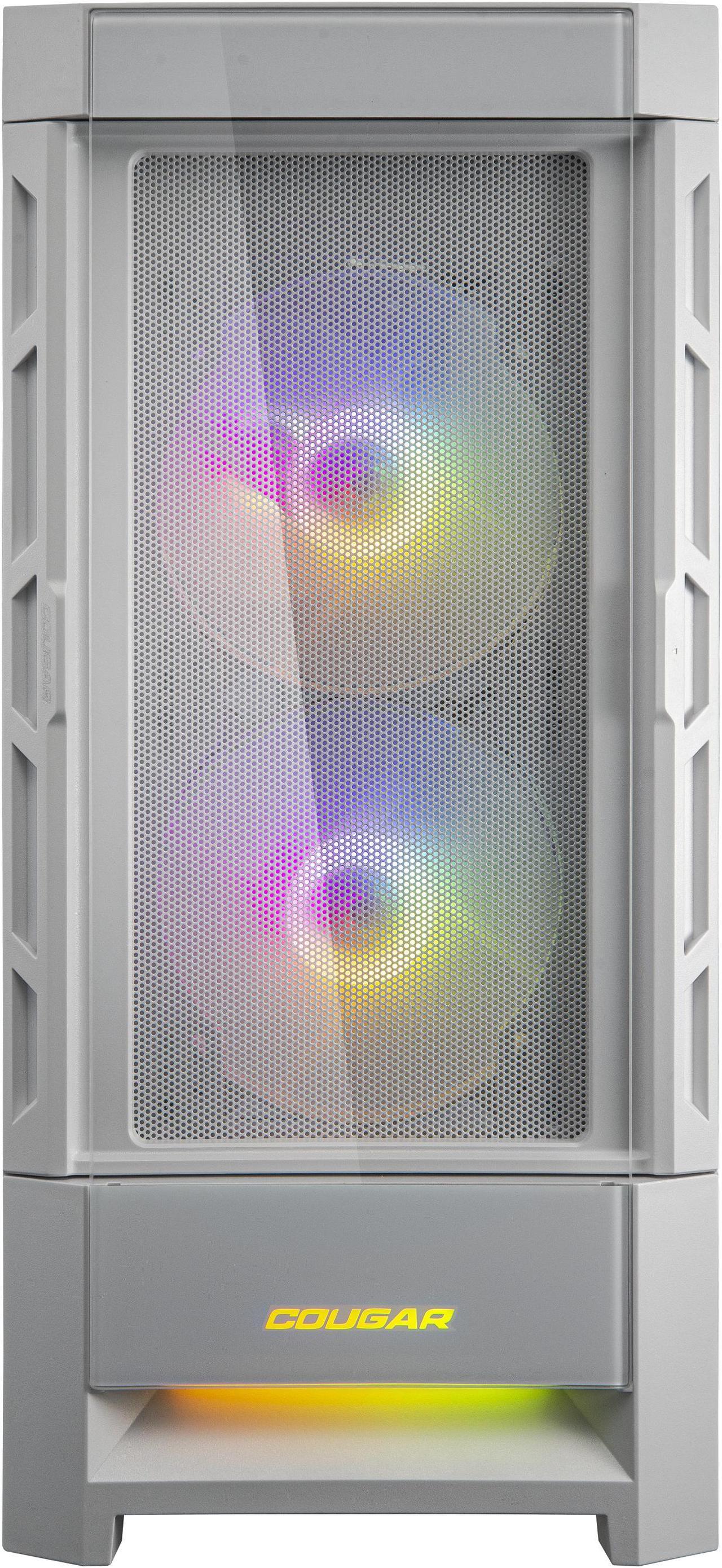 Alt view image 4 of 8 - Cougar Duoface RGB White Mid Tower Computer Cases with Glass and Mesh Front Panels included, CGR-5ZD1W-RGB