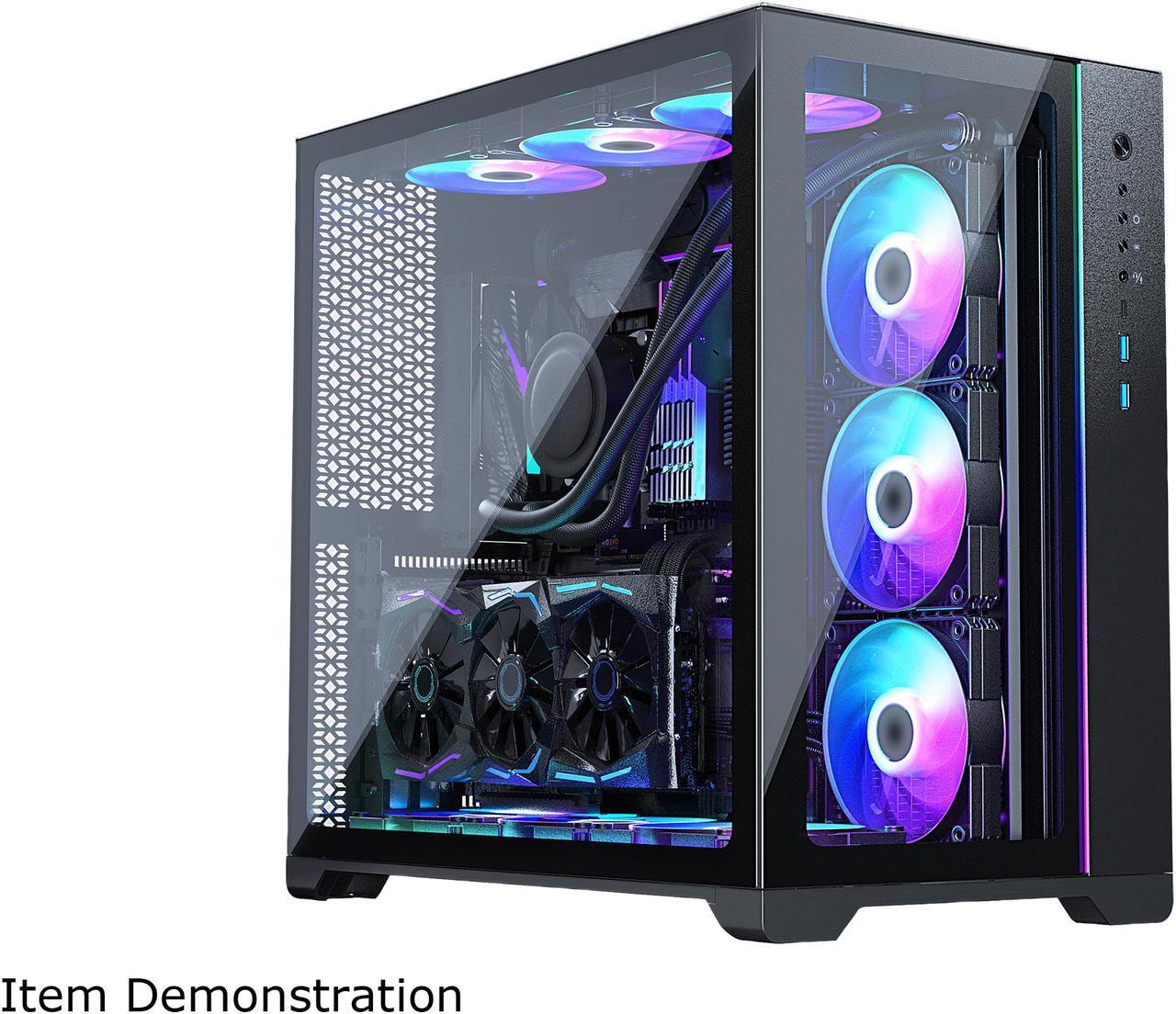Alt view image 2 of 15 - MetallicGear NEO Qube, Dual Tempered Glass Design, Dual Chamber ATX Mid-Tower, Digital-RGB Lighting, Dual System Support, Black
