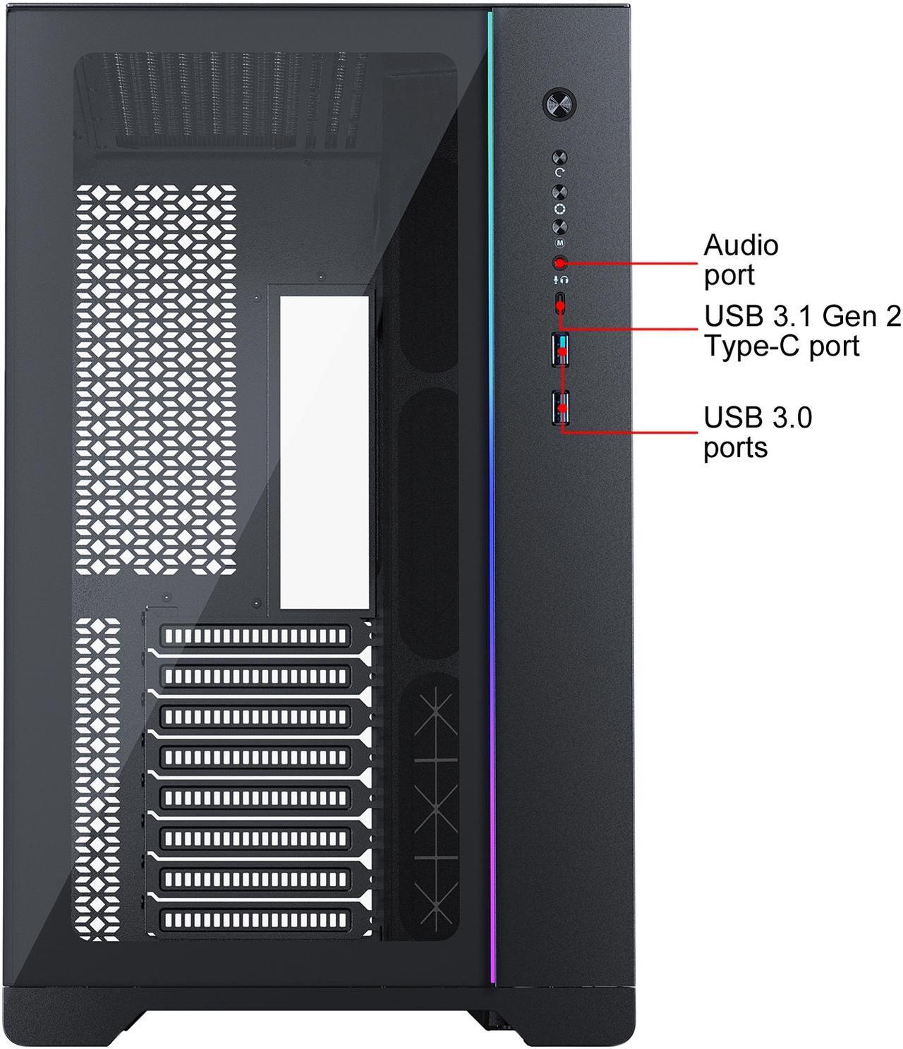 Alt view image 4 of 15 - MetallicGear NEO Qube, Dual Tempered Glass Design, Dual Chamber ATX Mid-Tower, Digital-RGB Lighting, Dual System Support, Black