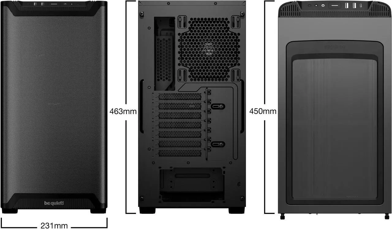 Alt view image 8 of 9 - be quiet! BGW74 PURE BASE 501 Airflow Black ABS / Steel / Tempered Glass ATX Full Tower Computer Case