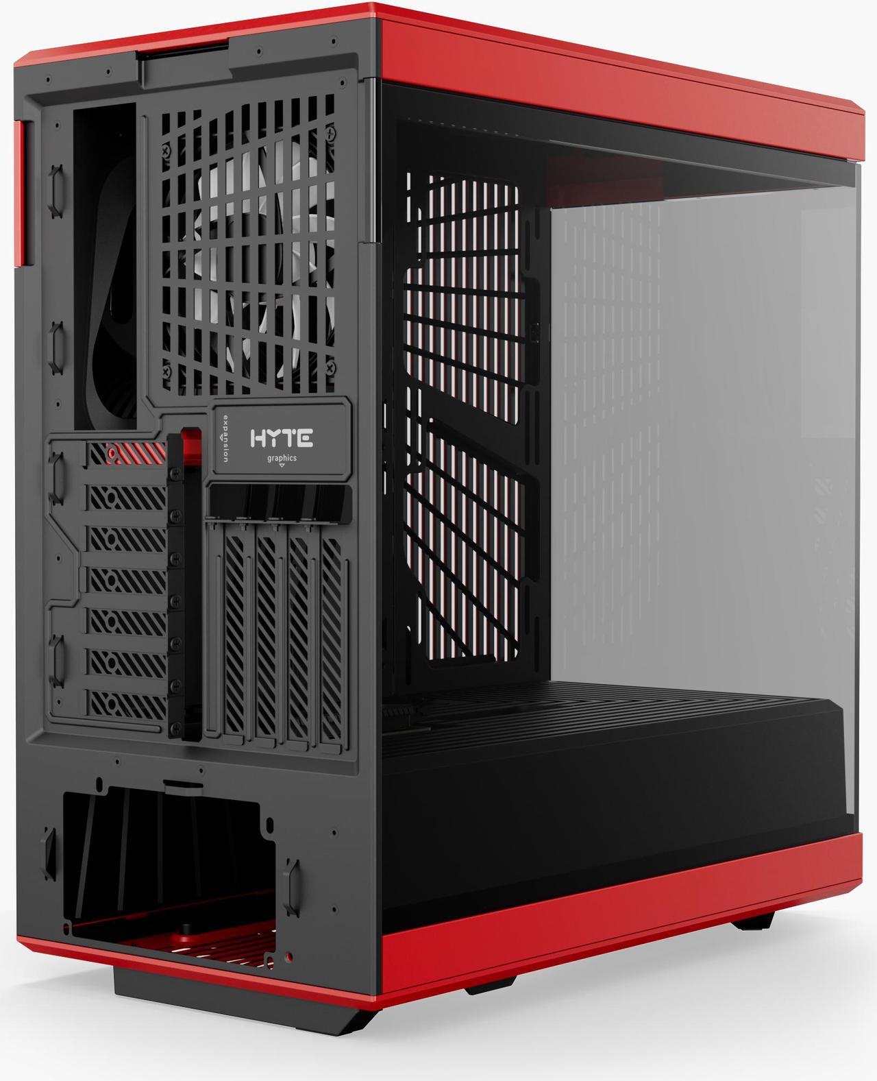 Alt view image 5 of 6 - HYTE Y40 Mainstream Vertical GPU Case ATX Mid Tower Gaming Case with PCI Express 4.0 x 16 Riser Cable Included, Black/Red