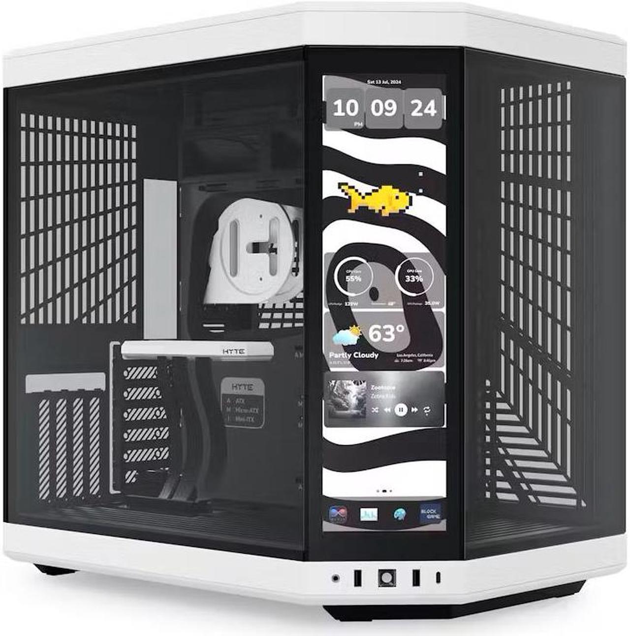 HYTE Y70 touch infinite Dual Chamber ATX Mid Tower Modern Aesthetic Case With Integrated 2.5K LCD Touchscreen - Panda