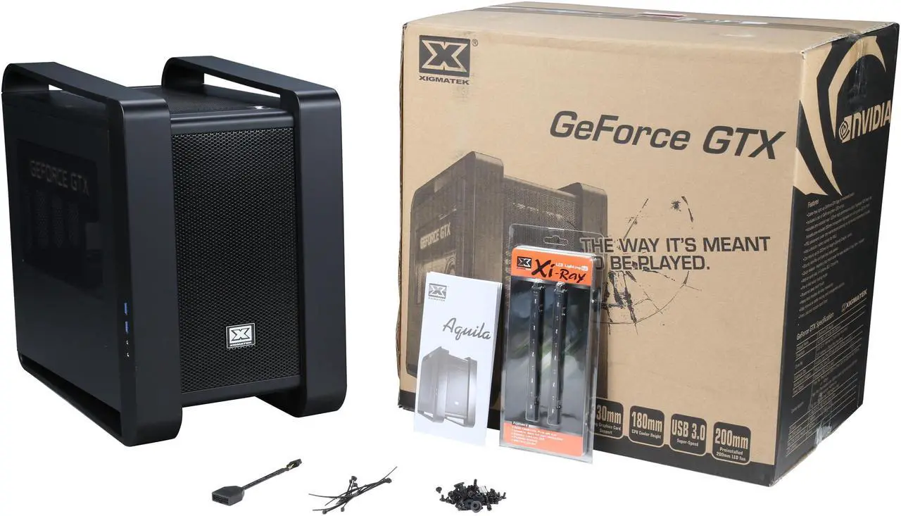 Alt view image 10 of 9 - Xigmatek Aquila NVIDIA – GeForce GTX Black Steel Micro-ATX Cube Chassis Special Edition EN5520