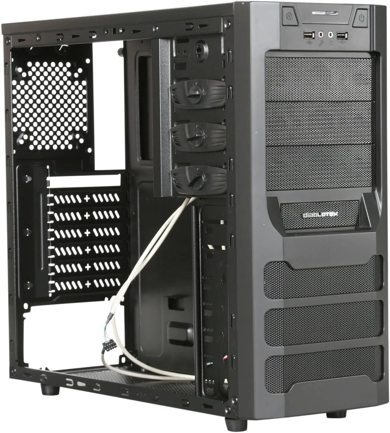 Alt view image 7 of 9 - Diablotek CPA-0390 Black SGCC Steel Legend ATX Mid Tower Computer Case