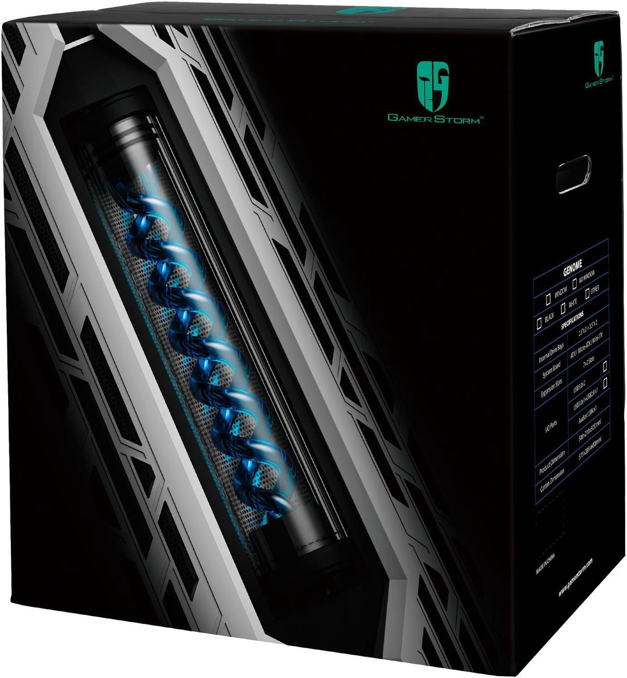Alt view image 11 of 11 - DEEPCOOL GENOME II The Upgraded worldwide first unique gaming case with integrated 360mm liquid cooling system Black case with Green helix