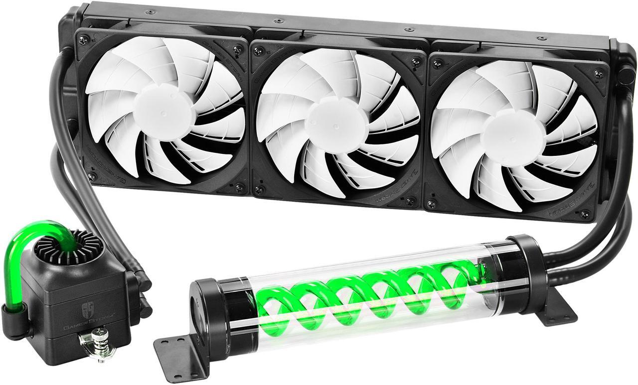 Alt view image 6 of 11 - DEEPCOOL GENOME II The Upgraded worldwide first unique gaming case with integrated 360mm liquid cooling system Black case with Green helix