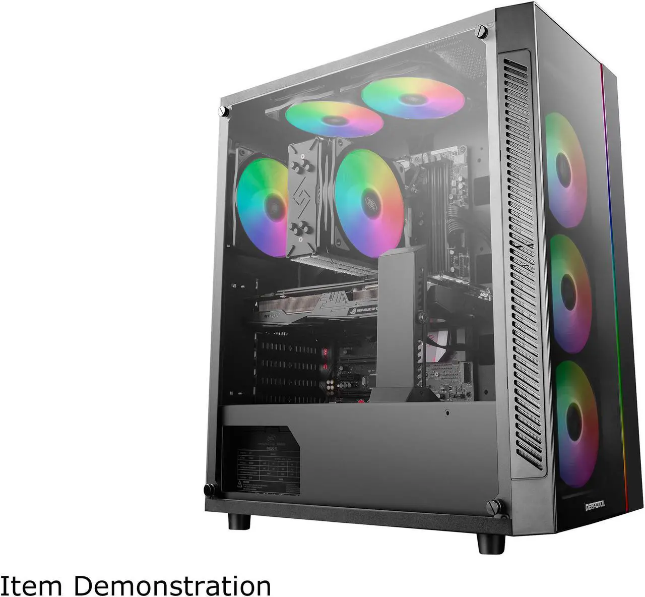 Alt view image 10 of 19 - DEEPCOOL MATREXX 55 ADD-RGB 3F ATX Mid-Tower Case 3x120mm ADD-RGB Fans Full-size Tempered Glass Motherboard SYNC Control ADD-RGB Lighting System