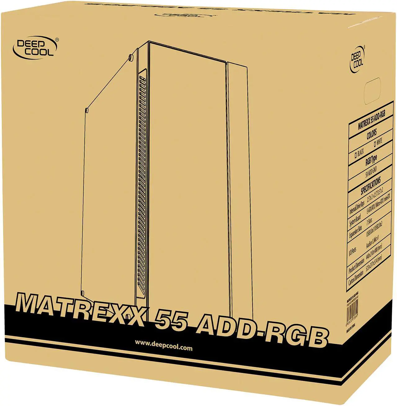 Alt view image 19 of 19 - DEEPCOOL MATREXX 55 ADD-RGB 3F ATX Mid-Tower Case 3x120mm ADD-RGB Fans Full-size Tempered Glass Motherboard SYNC Control ADD-RGB Lighting System