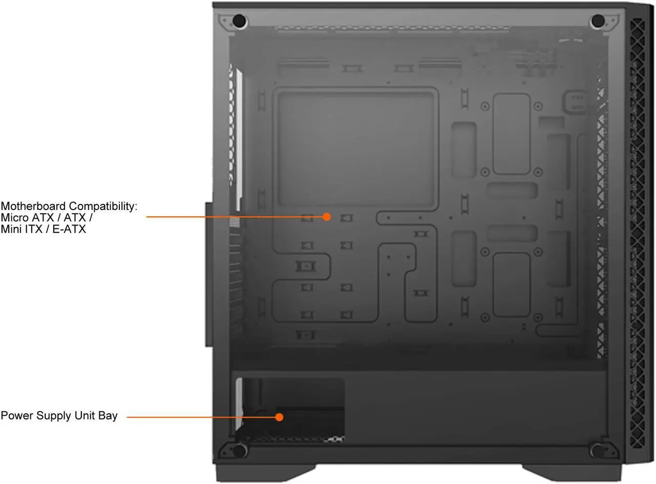 Alt view image 5 of 12 - DEEPCOOL MATREXX 50 ADD-RGB 4F Mid-Tower Case 4x120mm ADD-RGB Fans, Full-size Tempered Glass Side And Front Panel, Motherboard SYNC Control