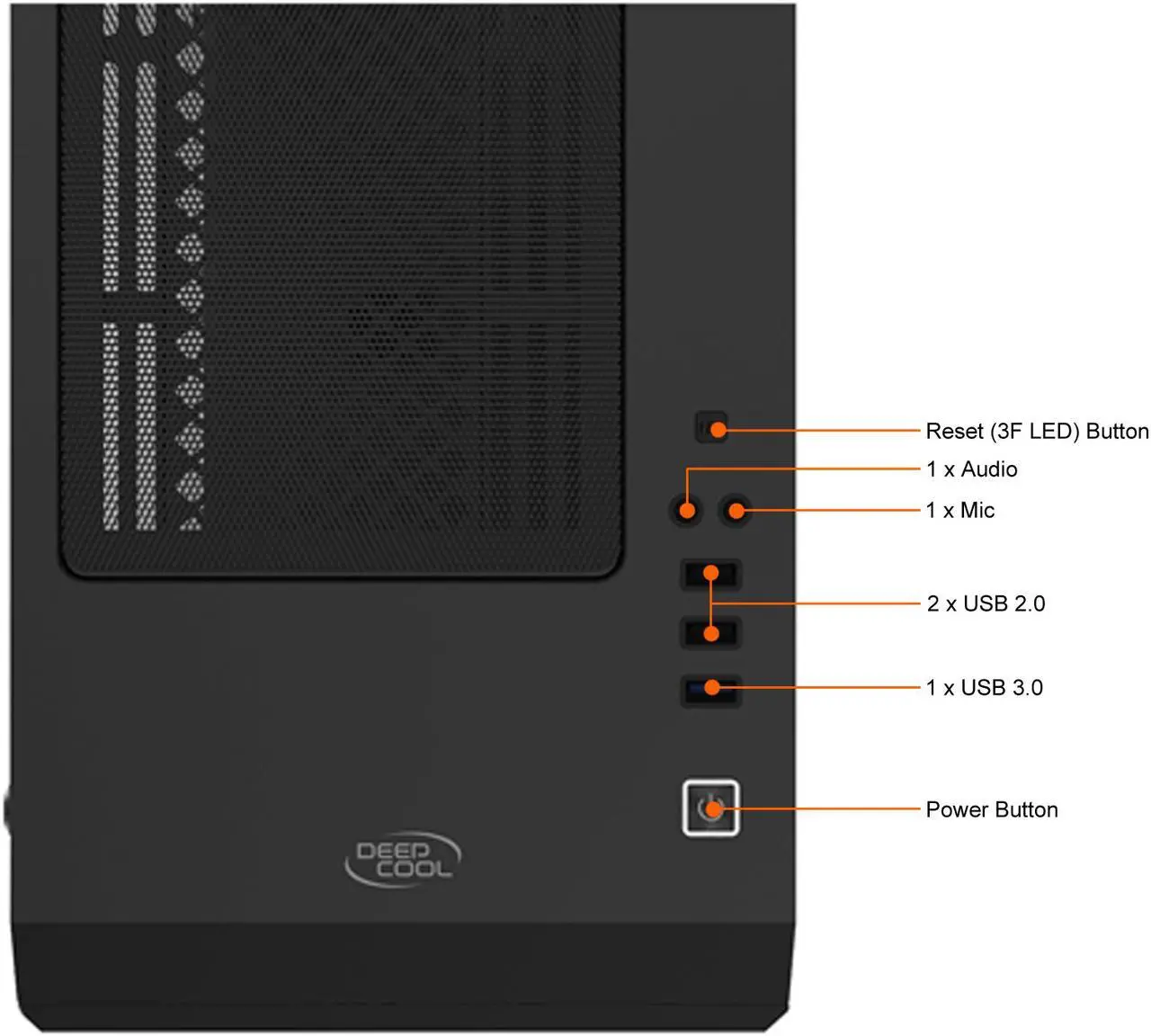 Alt view image 10 of 12 - DEEPCOOL MATREXX 50 ADD-RGB 4F Mid-Tower Case 4x120mm ADD-RGB Fans, Full-size Tempered Glass Side And Front Panel, Motherboard SYNC Control