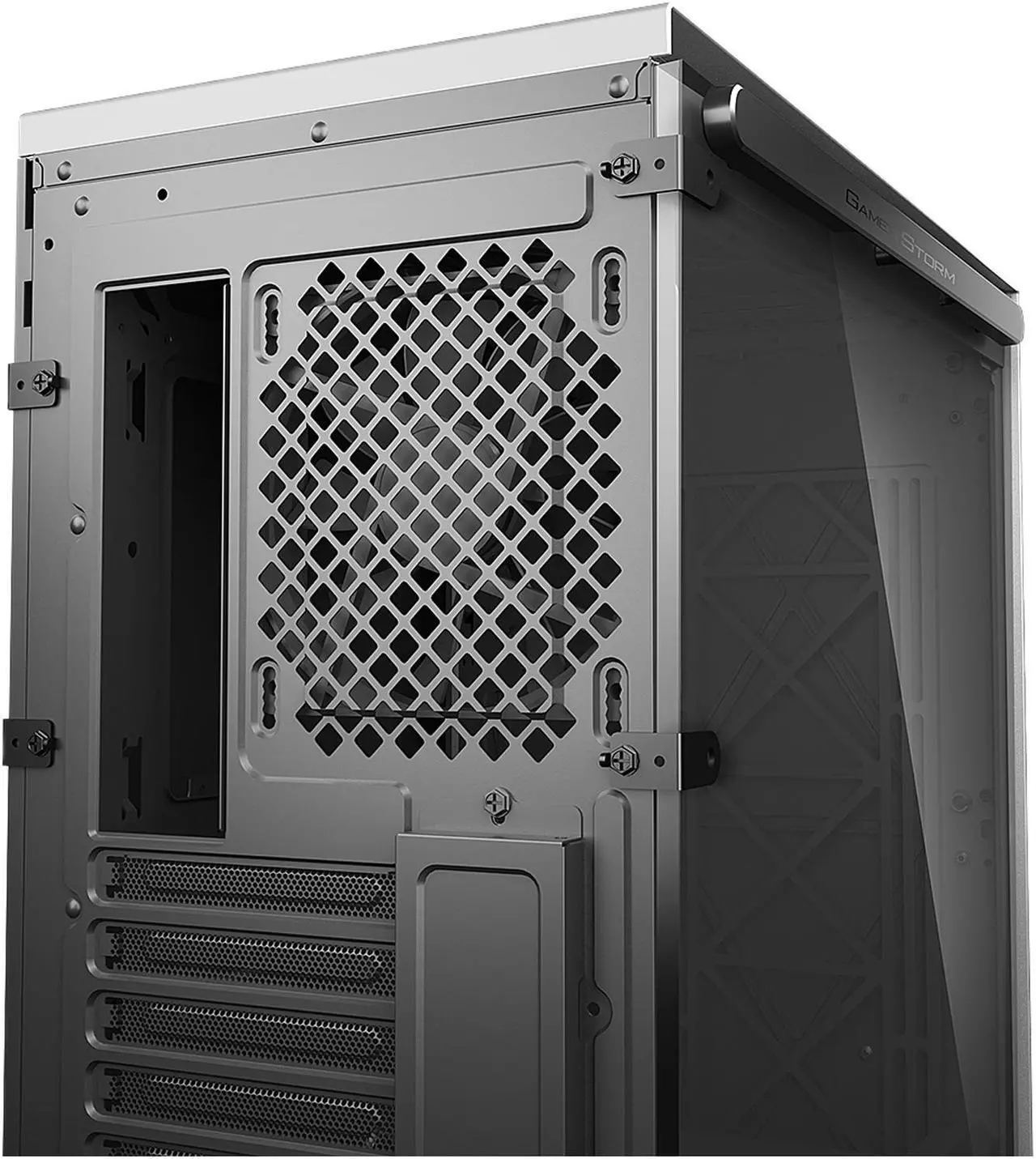 Alt view image 11 of 18 - DEEPCOOL Gamer Storm MACUBE 310 White ATX Mid Tower  Case Full-size Magnetic Tempered Glass Built-in Fan Hub and Graphics Card holder