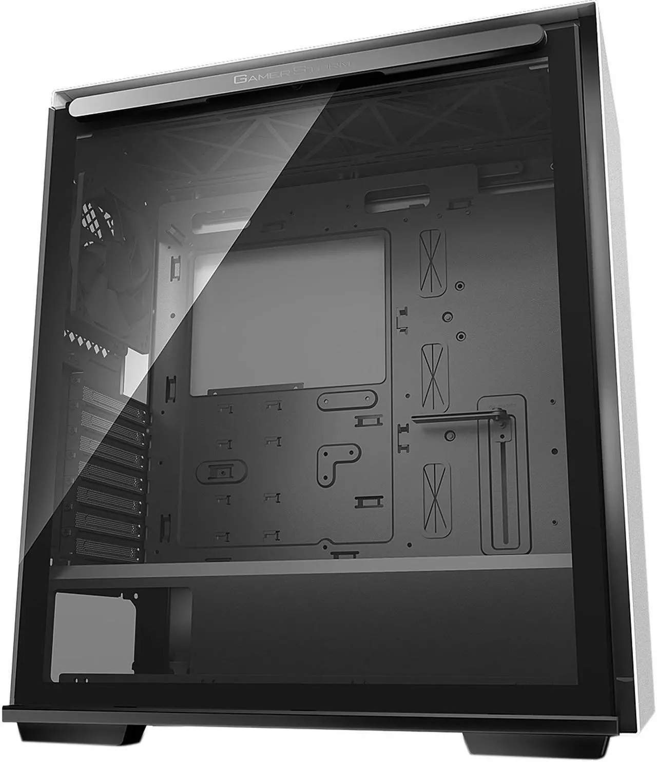 Alt view image 8 of 18 - DEEPCOOL Gamer Storm MACUBE 310 White ATX Mid Tower  Case Full-size Magnetic Tempered Glass Built-in Fan Hub and Graphics Card holder