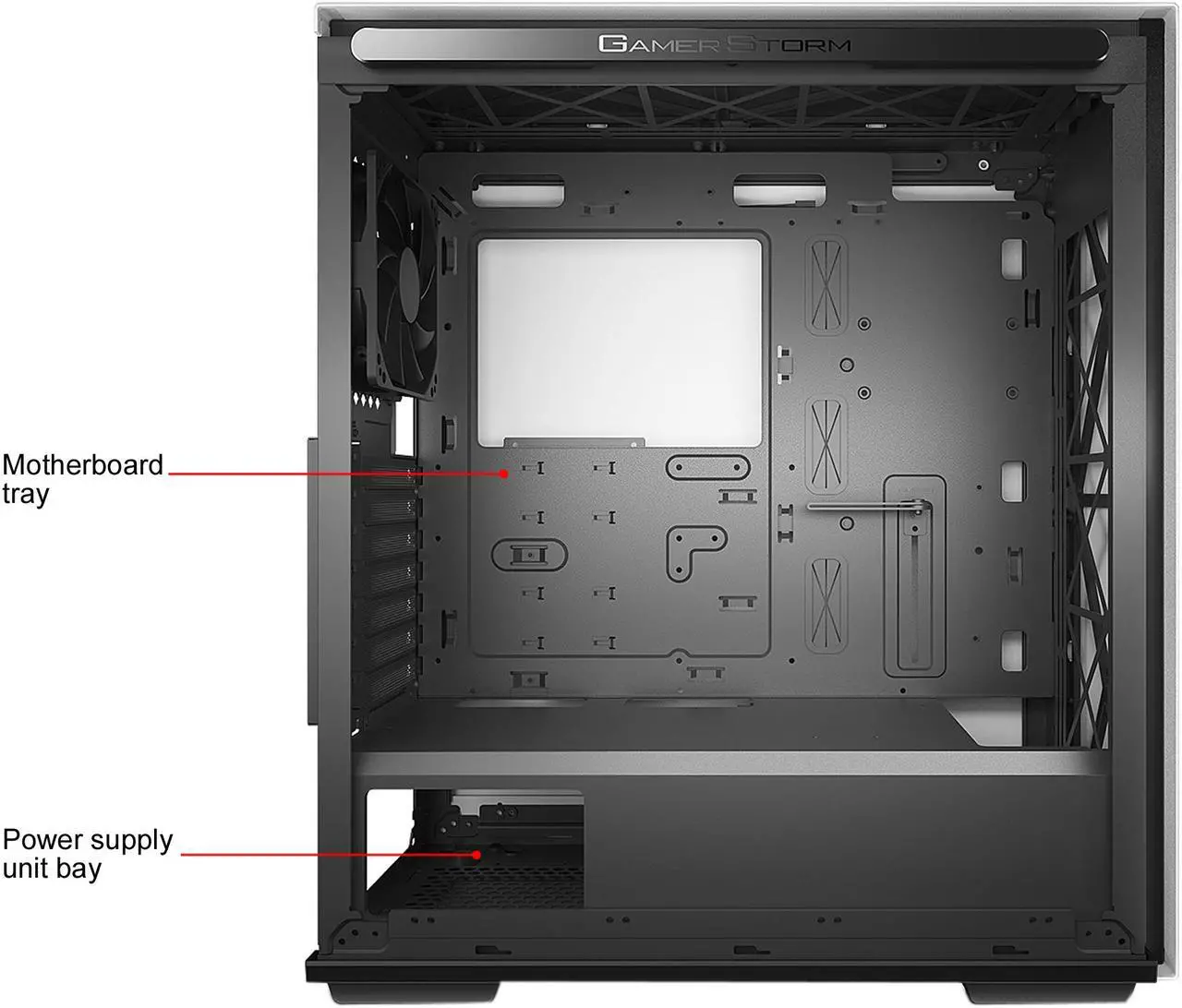 Alt view image 15 of 18 - DEEPCOOL Gamer Storm MACUBE 310 White ATX Mid Tower  Case Full-size Magnetic Tempered Glass Built-in Fan Hub and Graphics Card holder