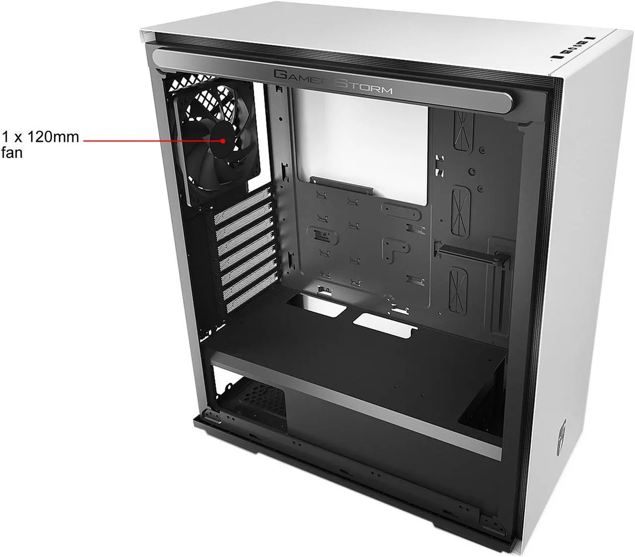 Alt view image 18 of 18 - DEEPCOOL Gamer Storm MACUBE 310 White ATX Mid Tower  Case Full-size Magnetic Tempered Glass Built-in Fan Hub and Graphics Card holder