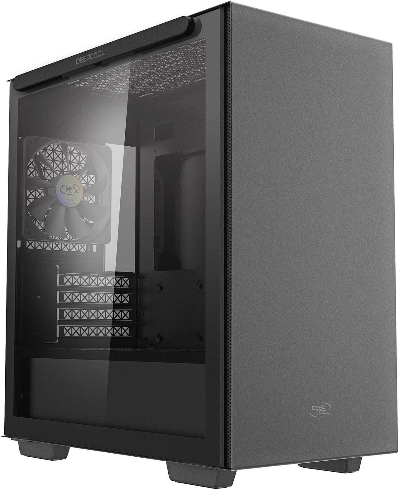 DeepCool MACUBE 110 Micro ATX Case with Full-size Magnetic Tempered Glass Removable HDD Cage and Built-in Graphics Card Holder - Black