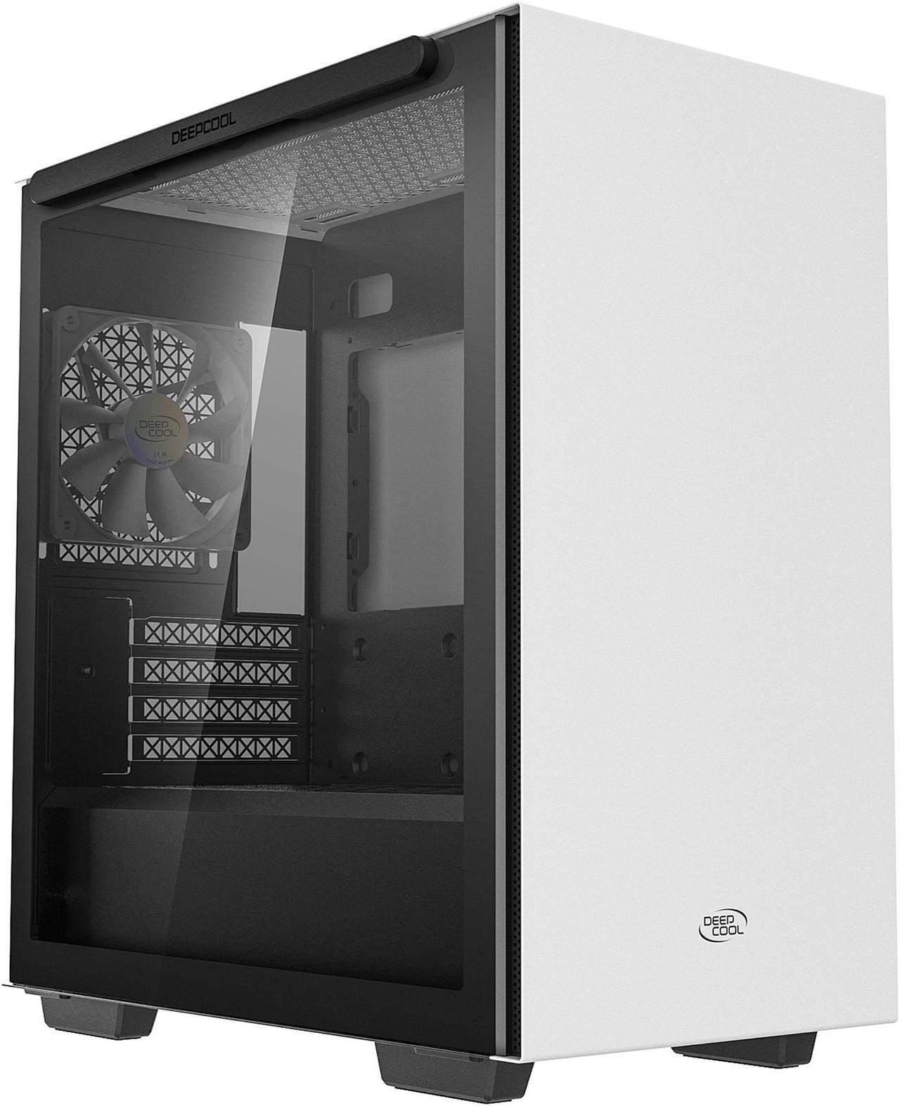 DeepCool MACUBE 110 WH Micro ATX Case with Full-size Magnetic Tempered Glass Removable HDD Cage and Built-in Graphics Card Holder - White