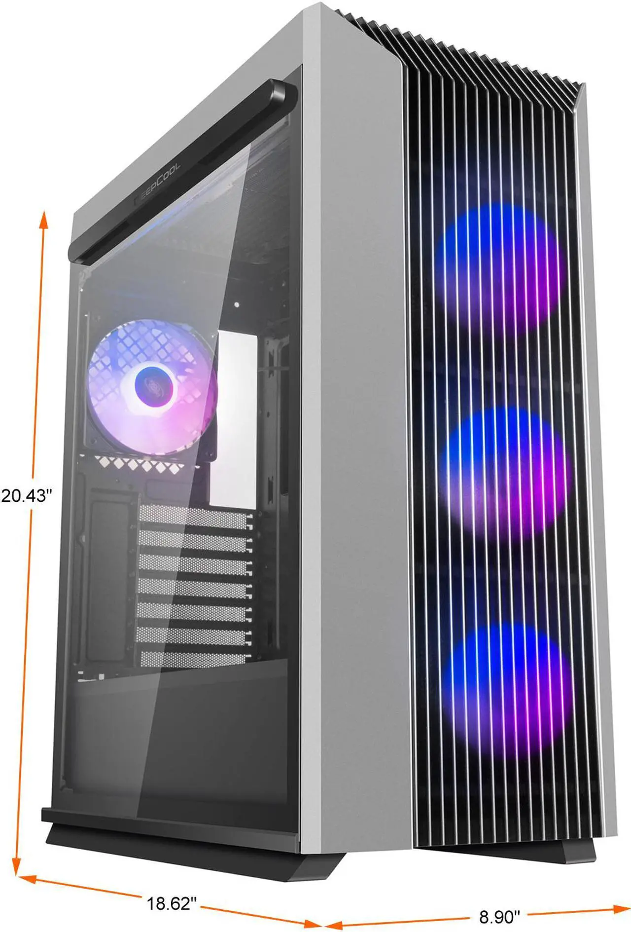 Alt view image 2 of 12 - DeepCool CL500 4F-AP High Airflow Mesh with 4 included A-RGB Fans, Front Panel I/O USB Type-C port, Tempered Glass Magnetic Side Panel, Built-In Fan Hub and Graphics Card holder Mid-Tower ATX Case