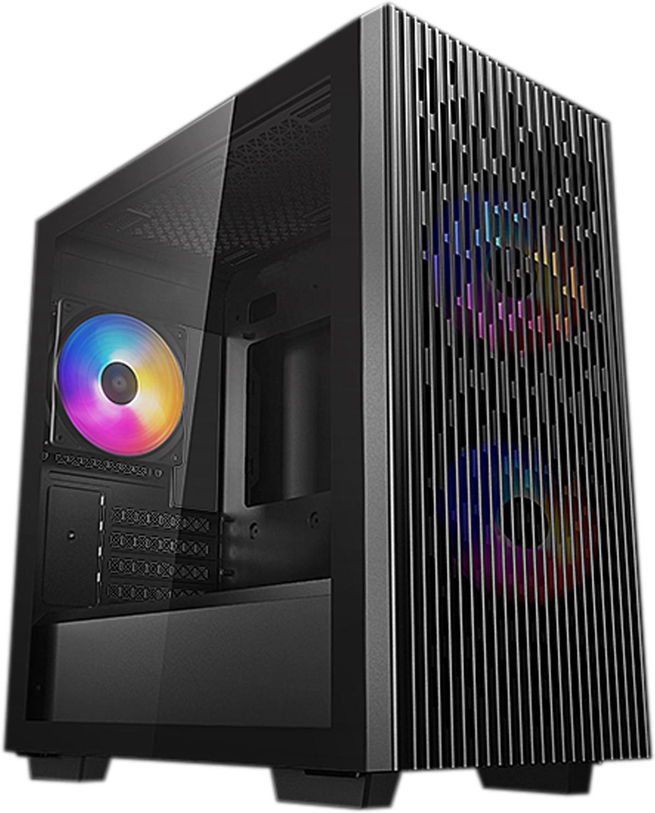 DeepCool MATREXX 40 3FS with Full-size Tempered Glass Side Panel, High Airflow Cooling, Three Included Fans, and Removable Drive Cage Micro ATX/Mini ITX Tower Case