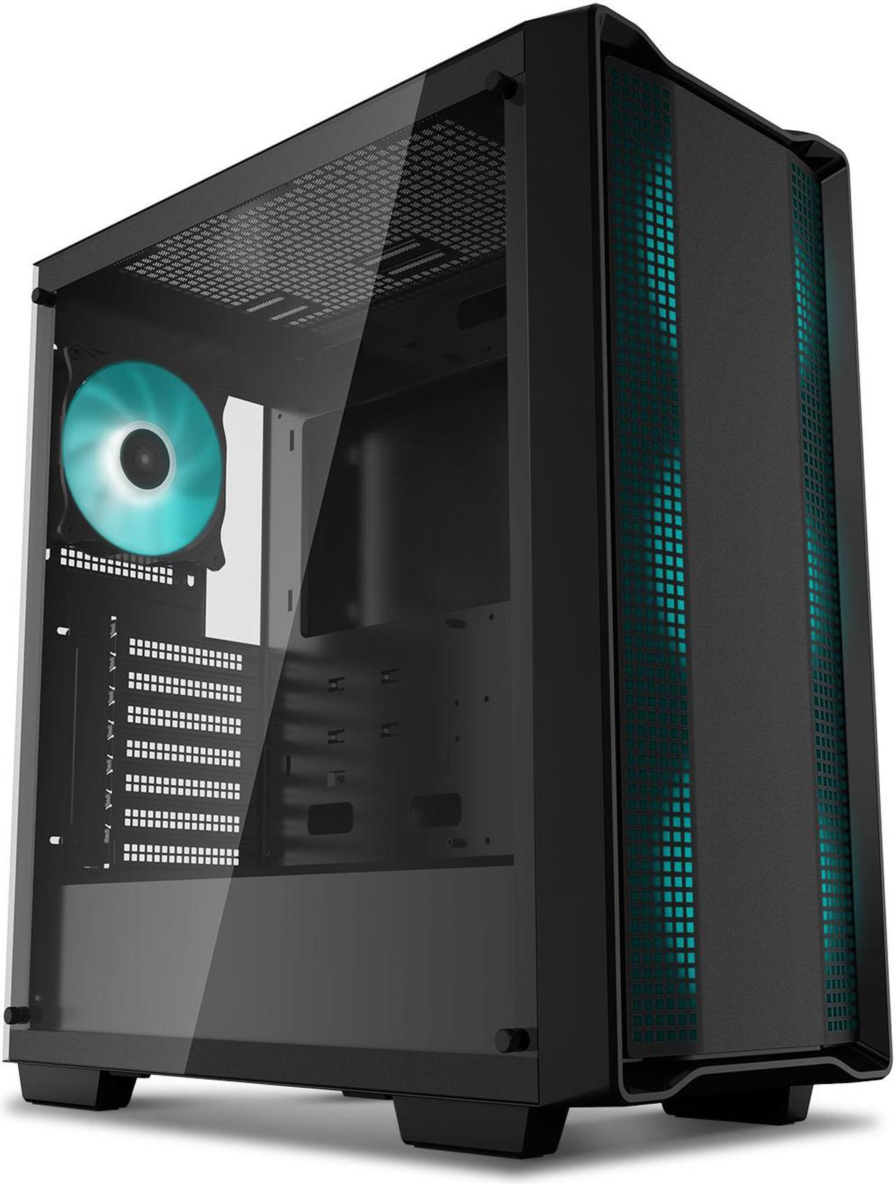 Main image of DeepCool CC560 Mid-Tower ATX PC Case, 4x Pre-Installed 120mm LED Fans, Tempered Glass Side Panel, Black
