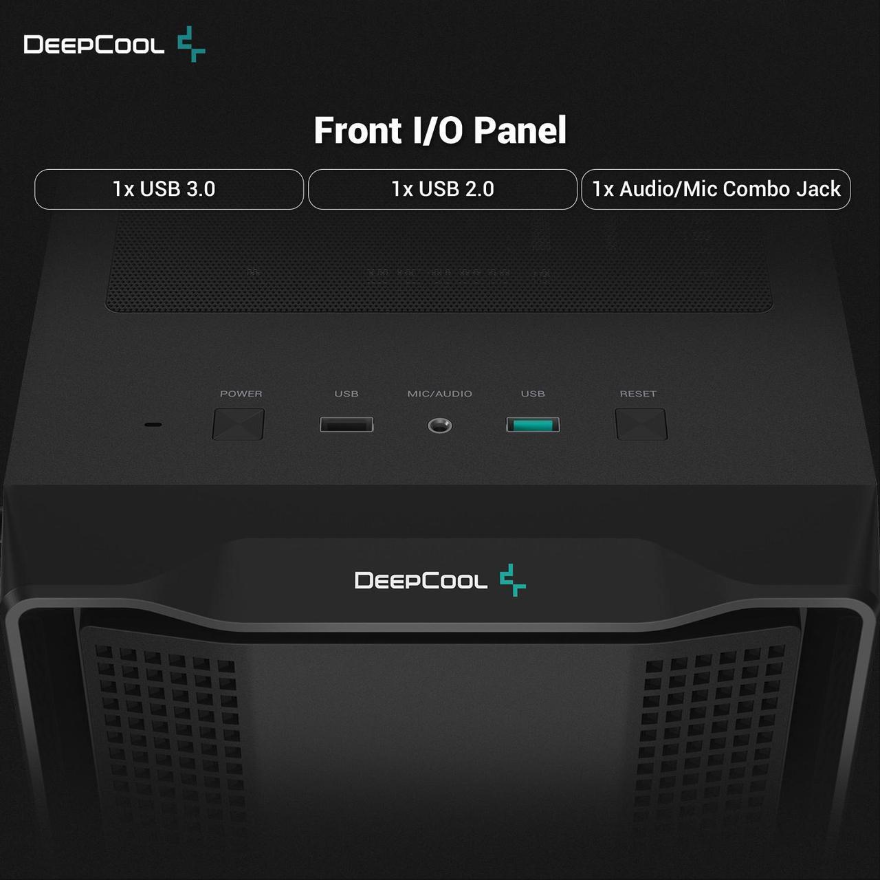 Alt view image 6 of 6 - DeepCool CC560 Mid-Tower ATX PC Case, 4x Pre-Installed 120mm LED Fans, Tempered Glass Side Panel, Black