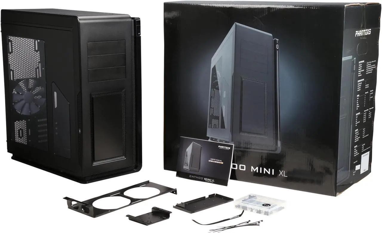 Alt view image 9 of 8 - Phanteks Enthoo Mini XL PH-ES414M_BK Aluminum mATX Tower Computer Case, Window, Black