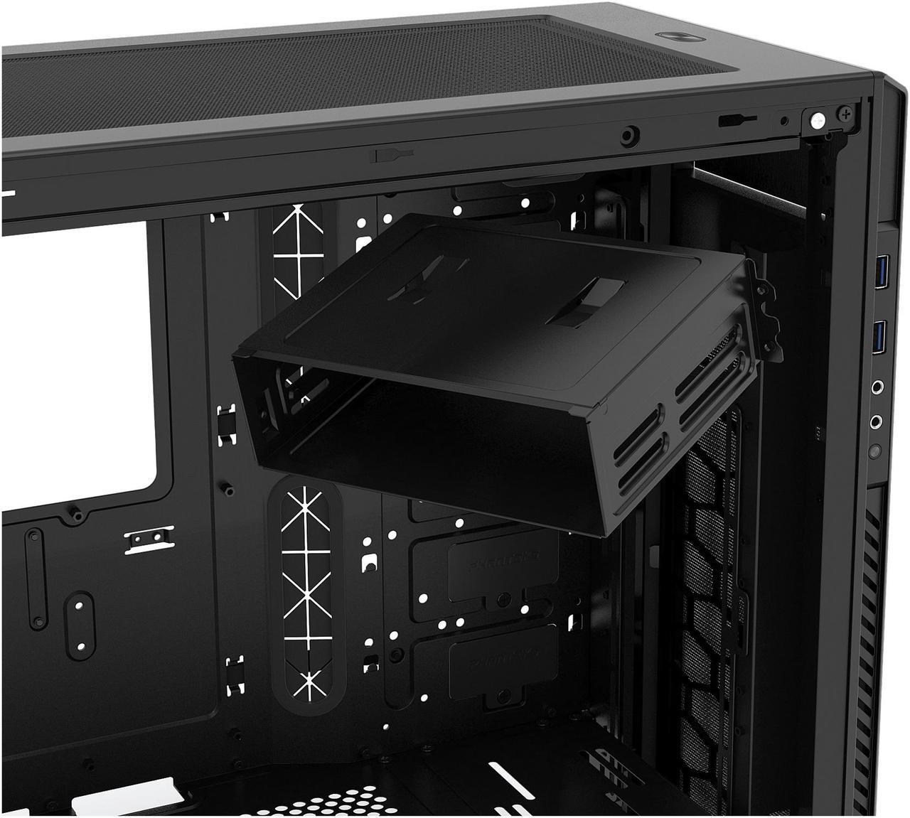 Alt view image 13 of 19 - Phanteks Enthoo Pro M Series PH-ES515PTG_BK Brushed Black Steel Frame / ABS Front / Tempered Glass Window ATX Mid Tower Computer Case
