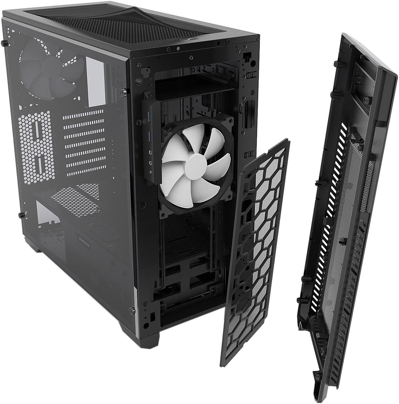 Alt view image 6 of 19 - Phanteks Enthoo Pro M Series PH-ES515PTG_BK Brushed Black Steel Frame / ABS Front / Tempered Glass Window ATX Mid Tower Computer Case