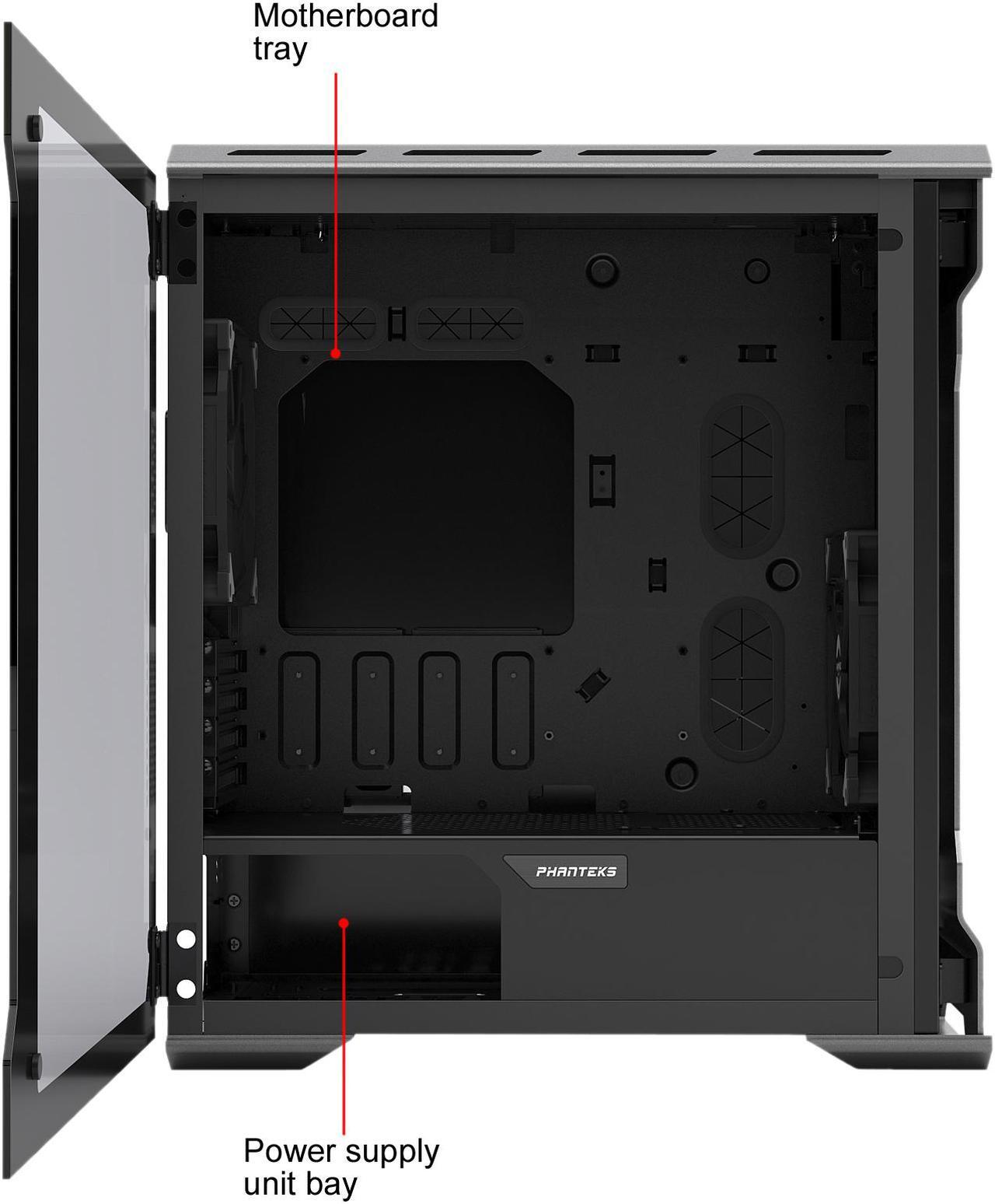 Alt view image 6 of 20 - Phanteks Enthoo Evolv PH-ES314ETG_AG Anthracite Gray Aluminum (3mm), Tempered Glass (3mm), Steel Chassis Micro ATX Tower Computer Case
