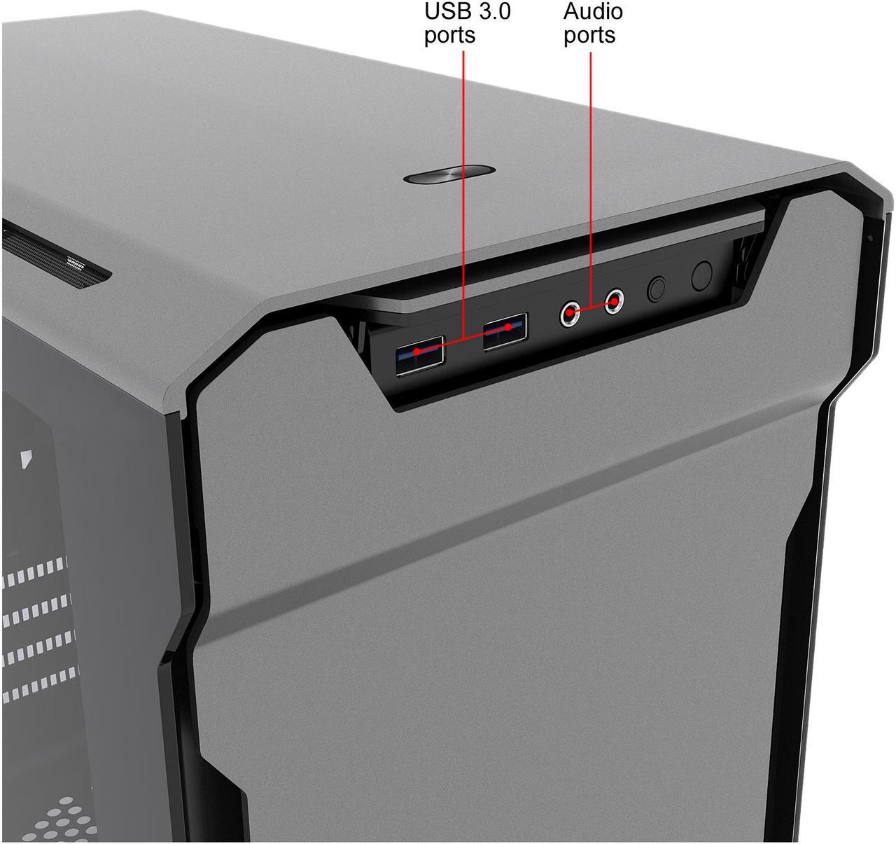 Alt view image 14 of 20 - Phanteks Enthoo Evolv PH-ES314ETG_AG Anthracite Gray Aluminum (3mm), Tempered Glass (3mm), Steel Chassis Micro ATX Tower Computer Case